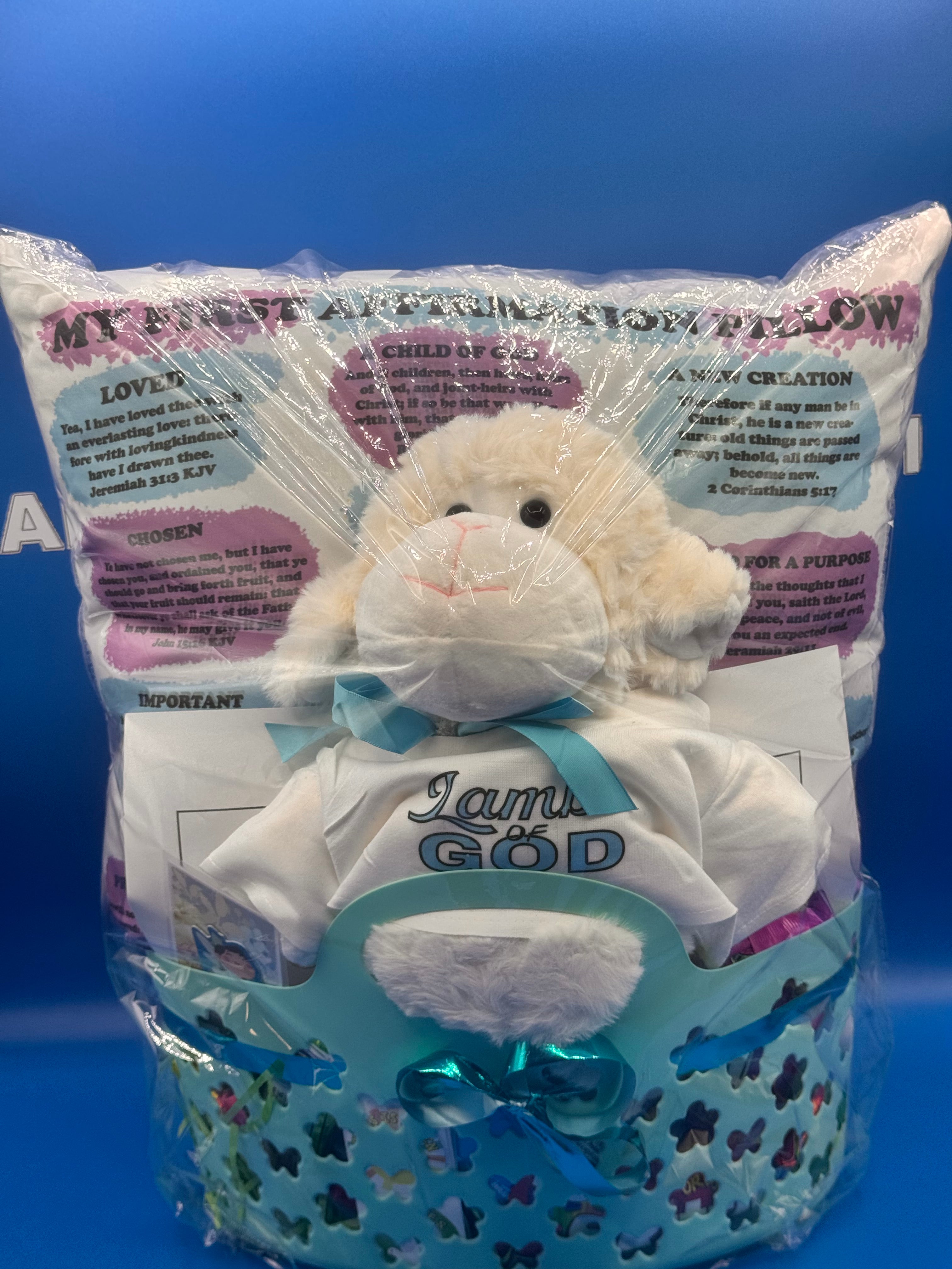 Faith-Filled Easter Basket for Kids | My First Affirmation Pillow Gift Set