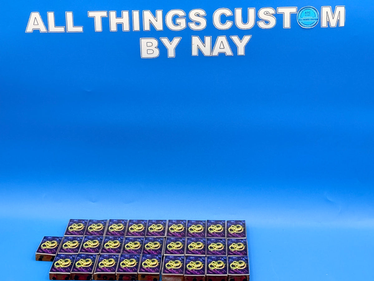 Purple & Gold Anime-Inspired Custom Resin Domino Set