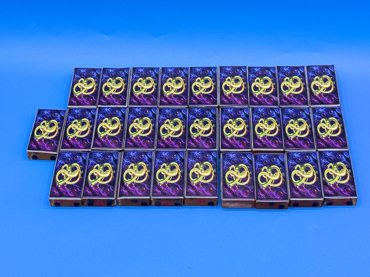 Purple & Gold Anime-Inspired Custom Resin Domino Set