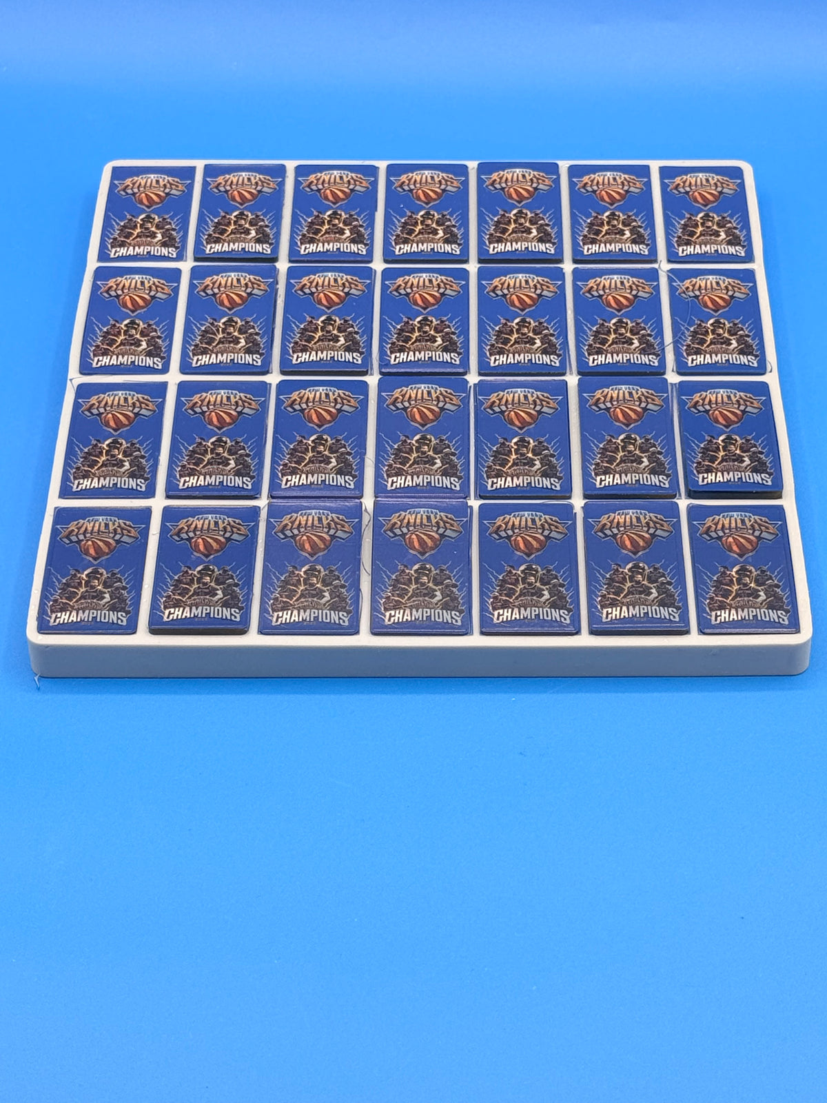 Blue & Orange Basketball Custom Resin Domino Set
