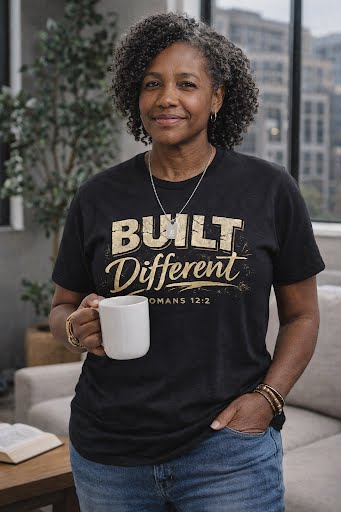 Built Different Christian T-Shirt β Romans 12:2 Faith Statement Tee