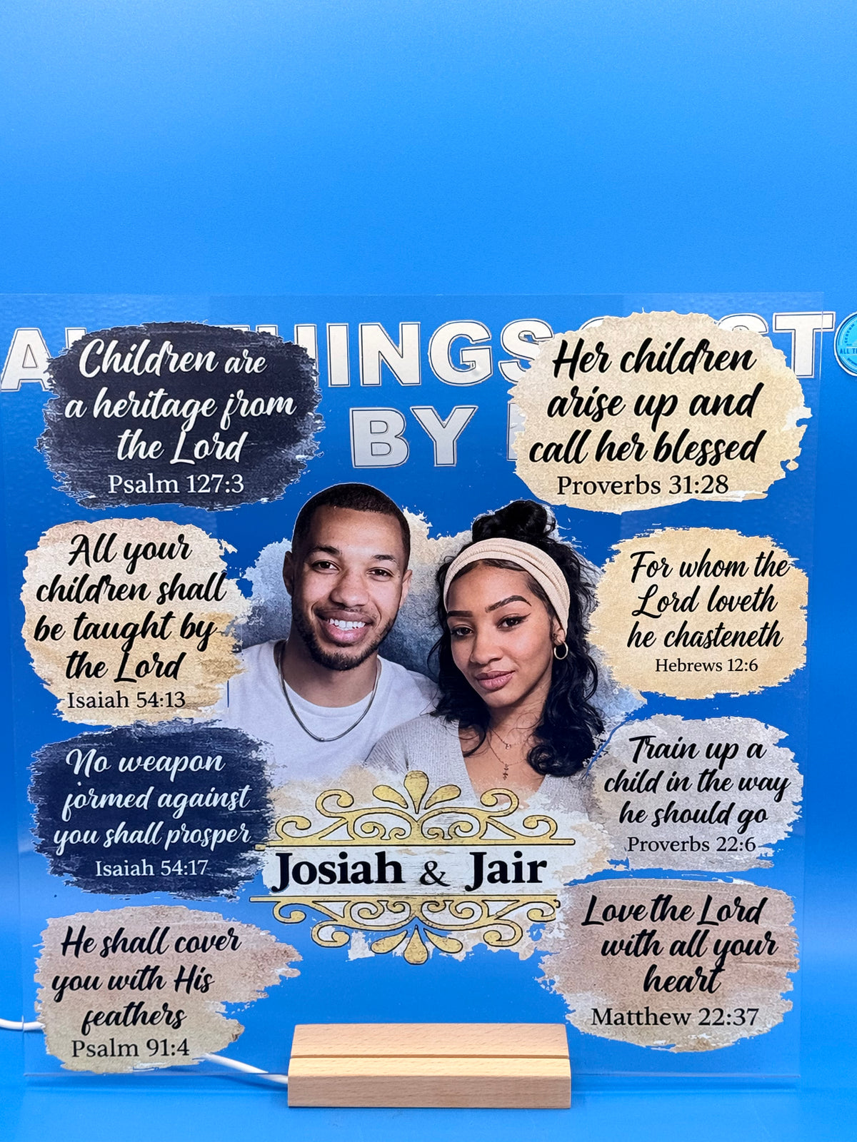 Personalized 12-Inch Acrylic Photo Plaque with LED Base