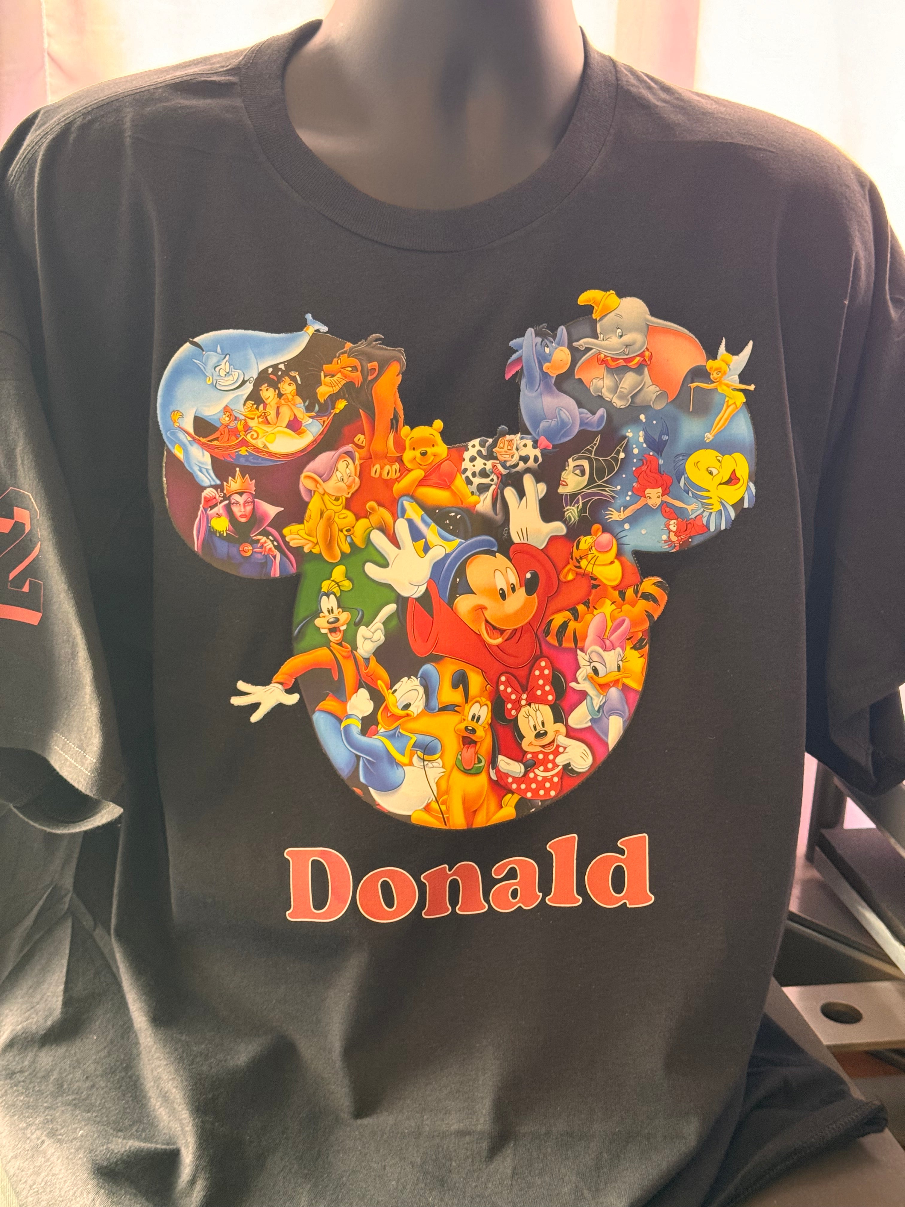 Custom Black Disney Silhouette T-Shirts