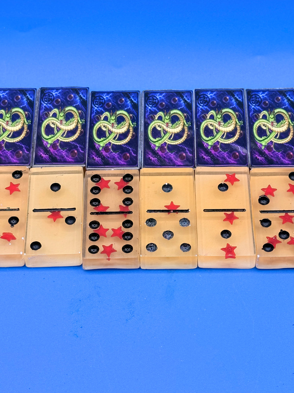 Purple & Gold Anime-Inspired Custom Resin Domino Set