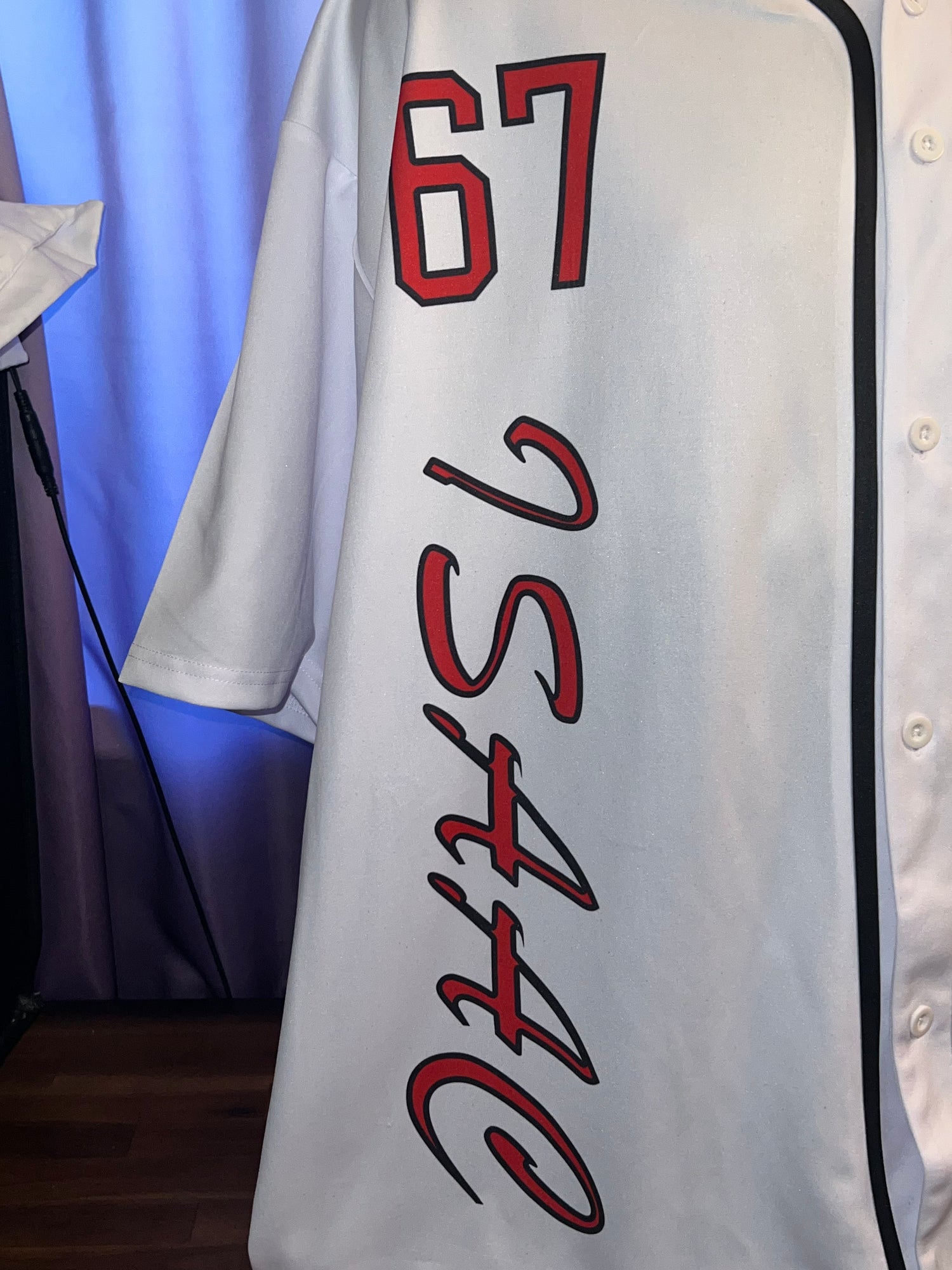 Baseball Button Down Jersey with Custom Zodiac Sign Design