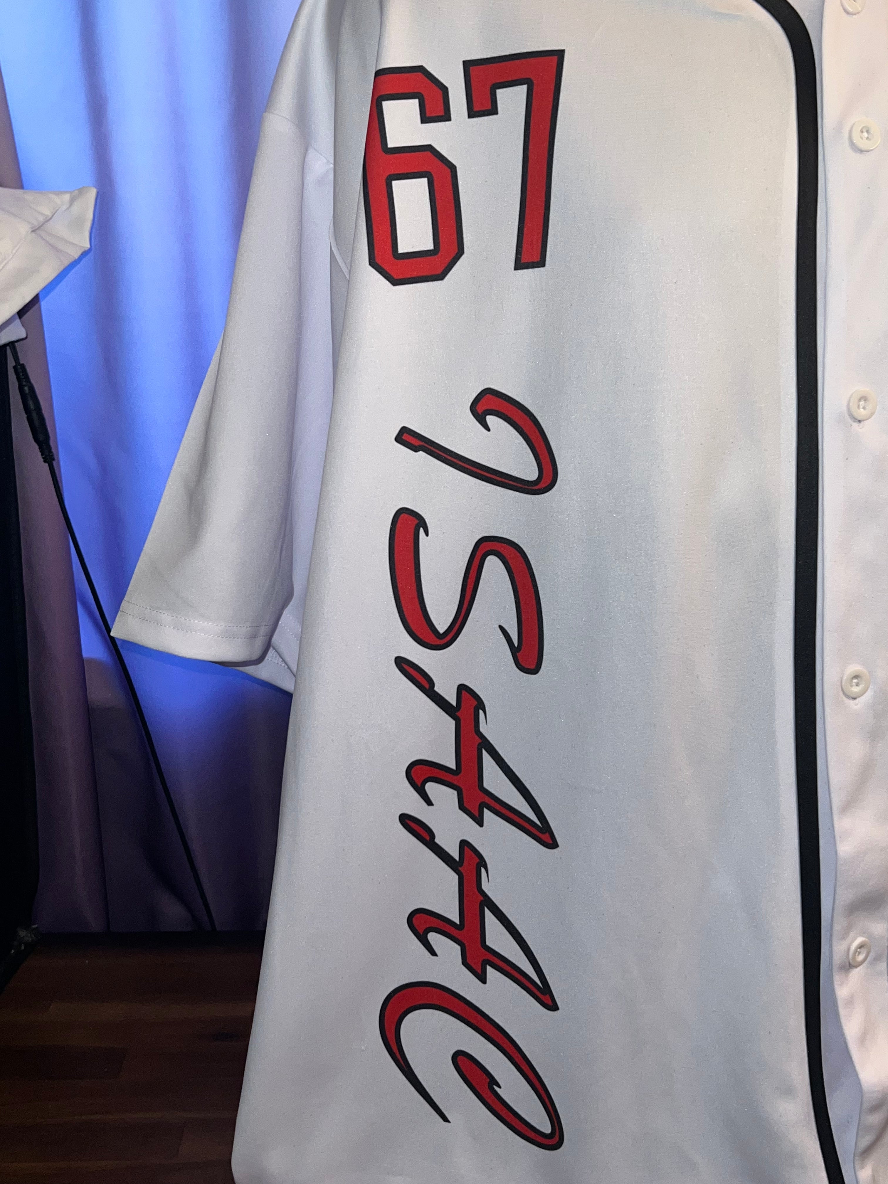 Baseball Button Down Jersey with Custom Zodiac Sign Design