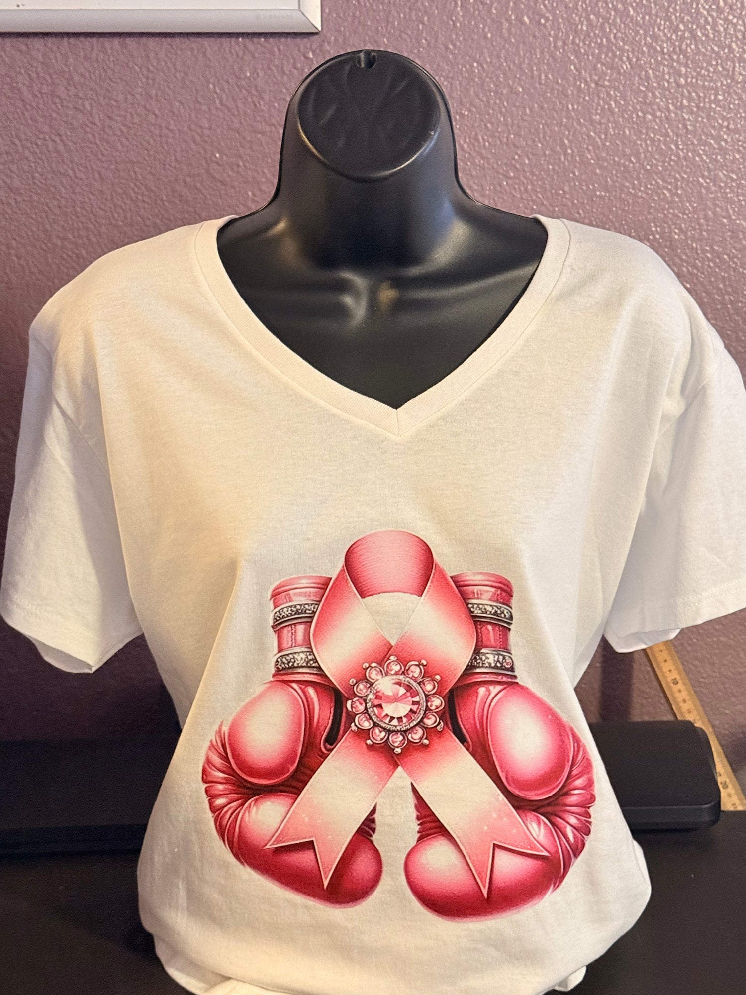 Pink Gloves V-Neck Tee