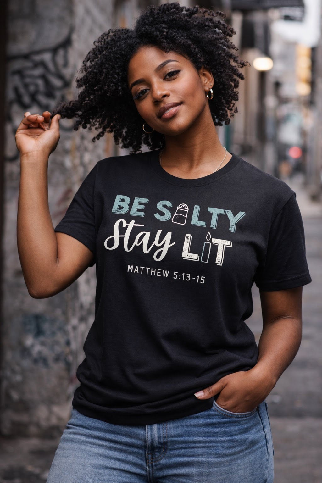 π§β¨ Be Salty. Stay Lit. β Christian Streetwear Tee