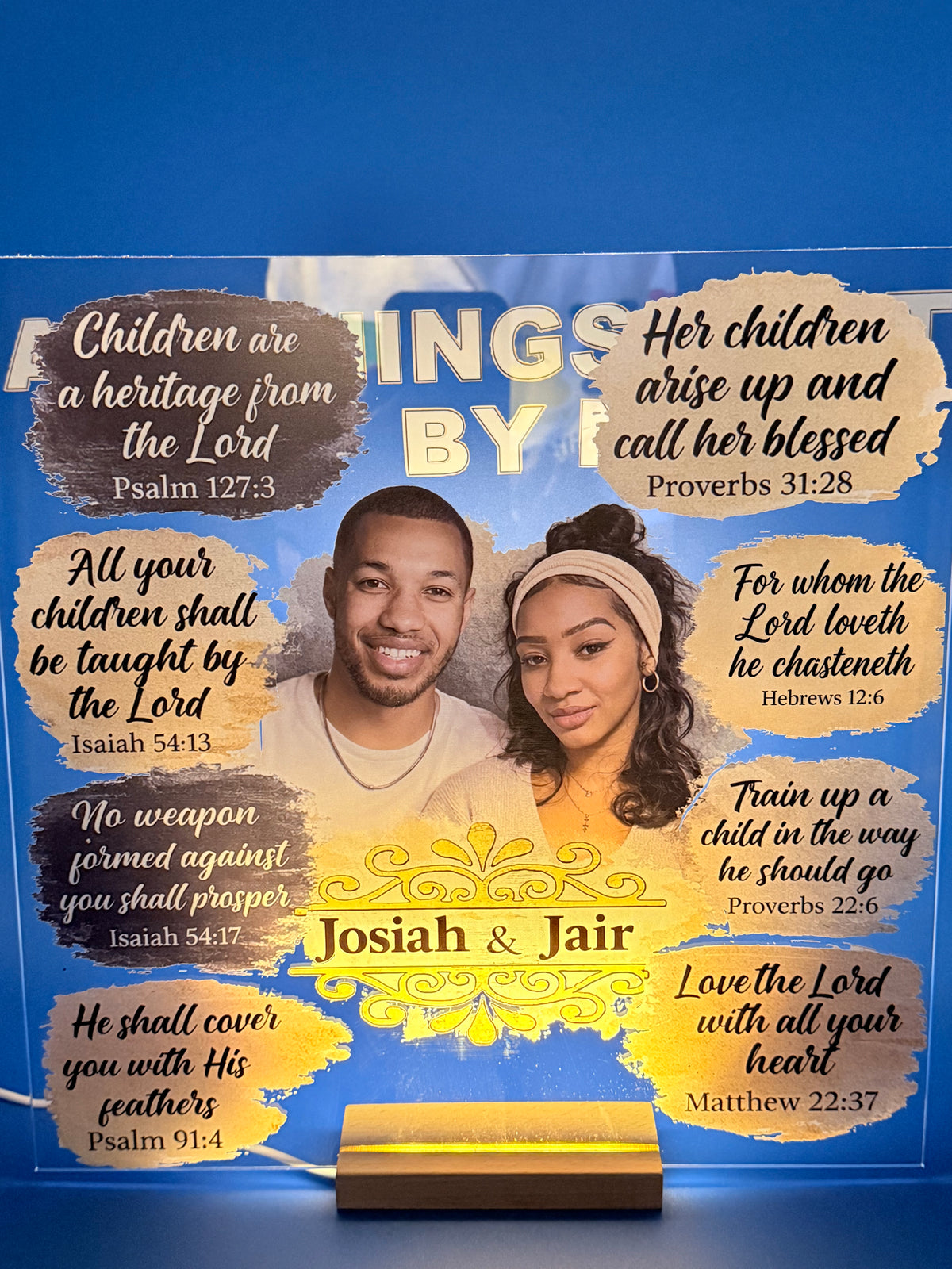 Personalized 12-Inch Acrylic Photo Plaque with LED Base