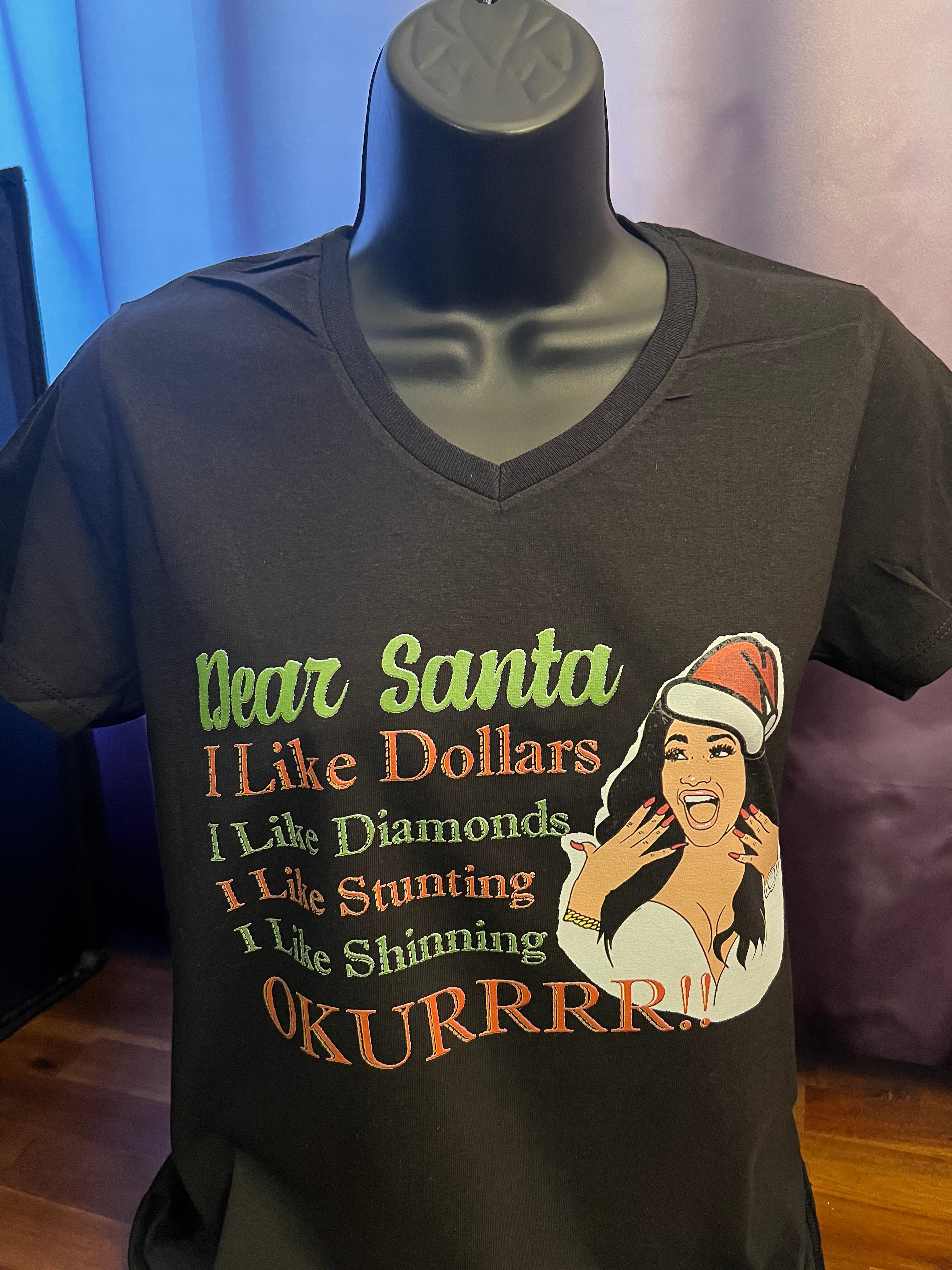 T-Shirt with Cardi B Dear Santa Design