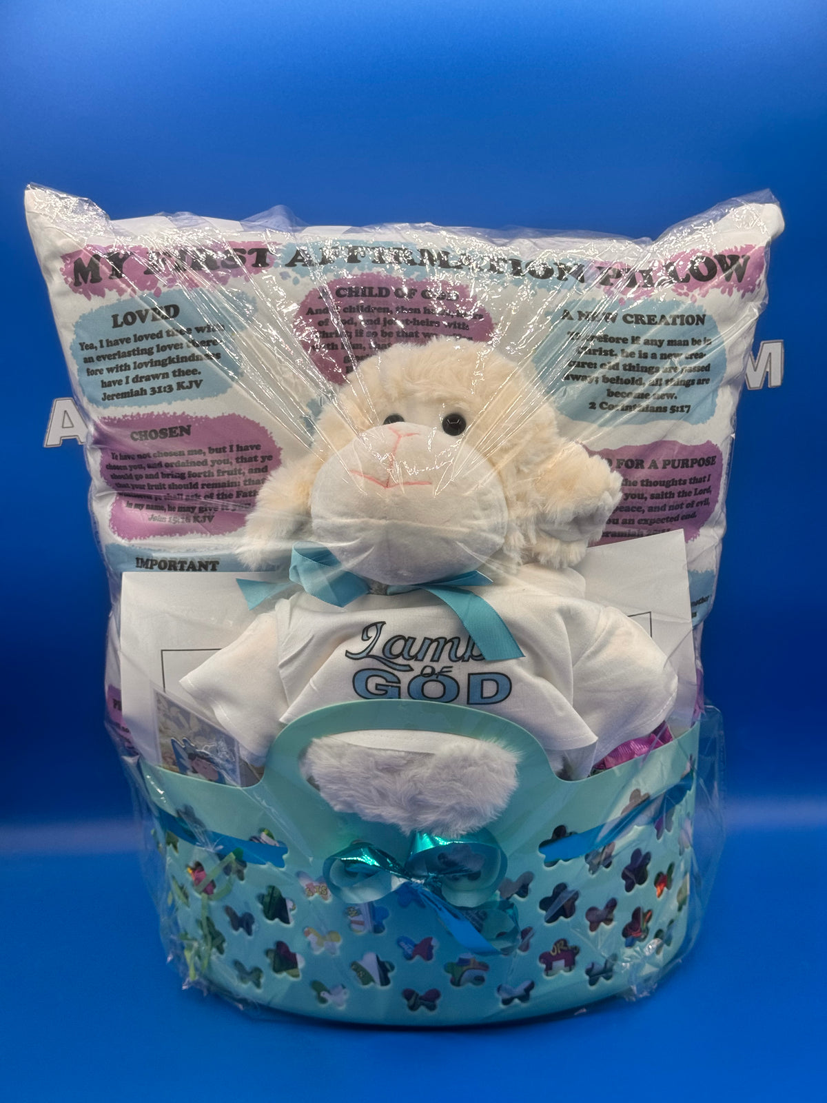 Faith-Filled Easter Basket for Kids | My First Affirmation Pillow Gift Set