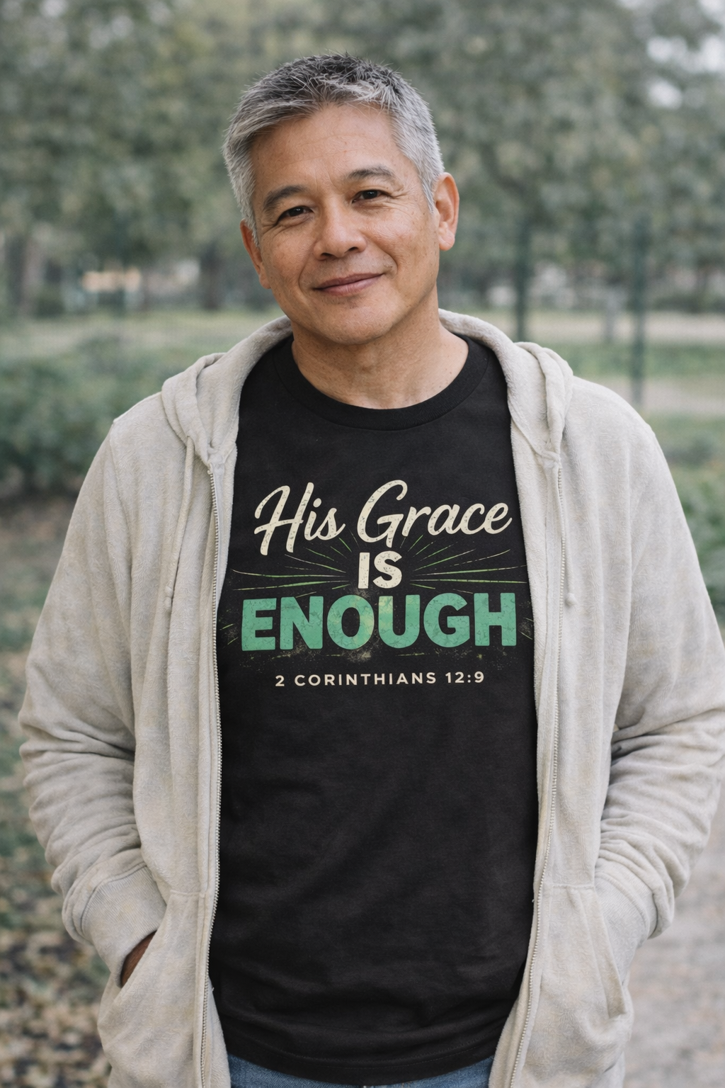πΏ His Grace Is Enough β Christian Scripture T-Shirt (2 Corinthians 12:9)