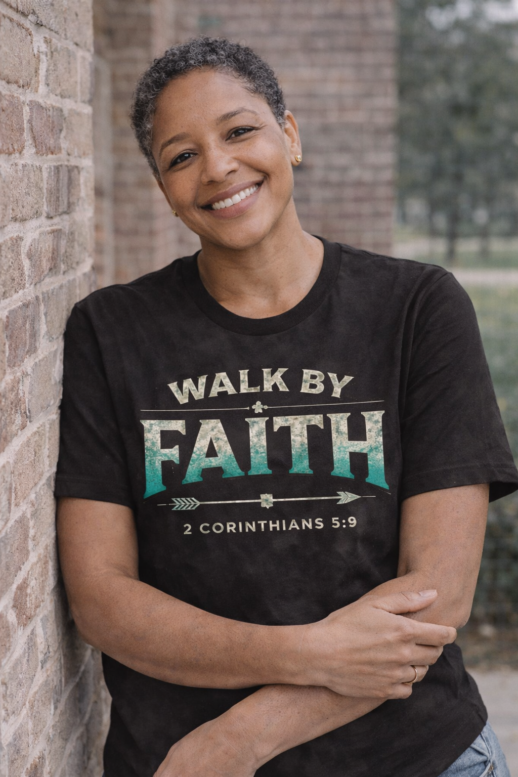 Walk by Faith Christian T-Shirt – 2 Corinthians 5:7