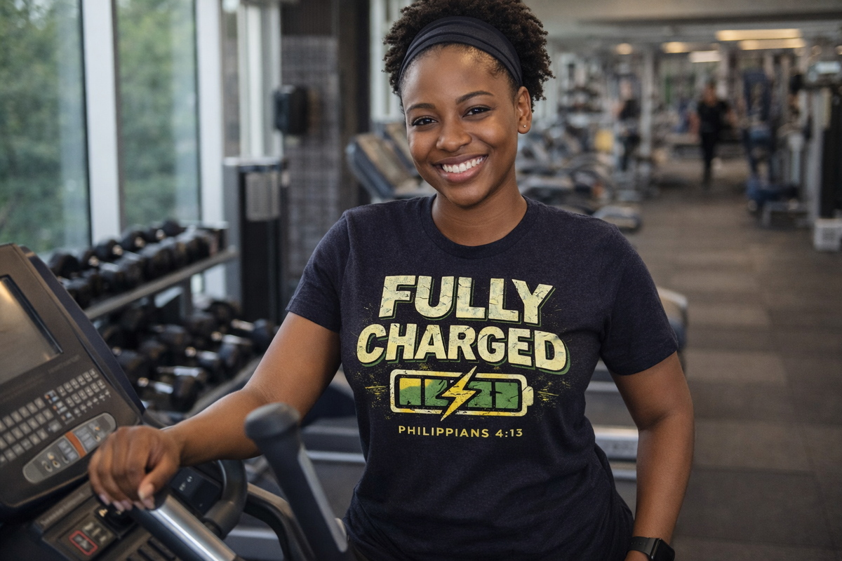Fully Charged Faith T-Shirt – Philippians 4:13