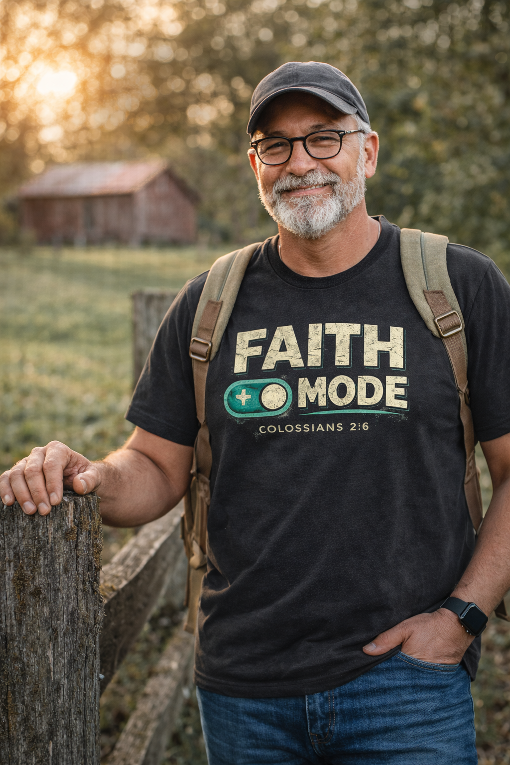 Faith Mode Christian T-Shirt – Colossians 2:6