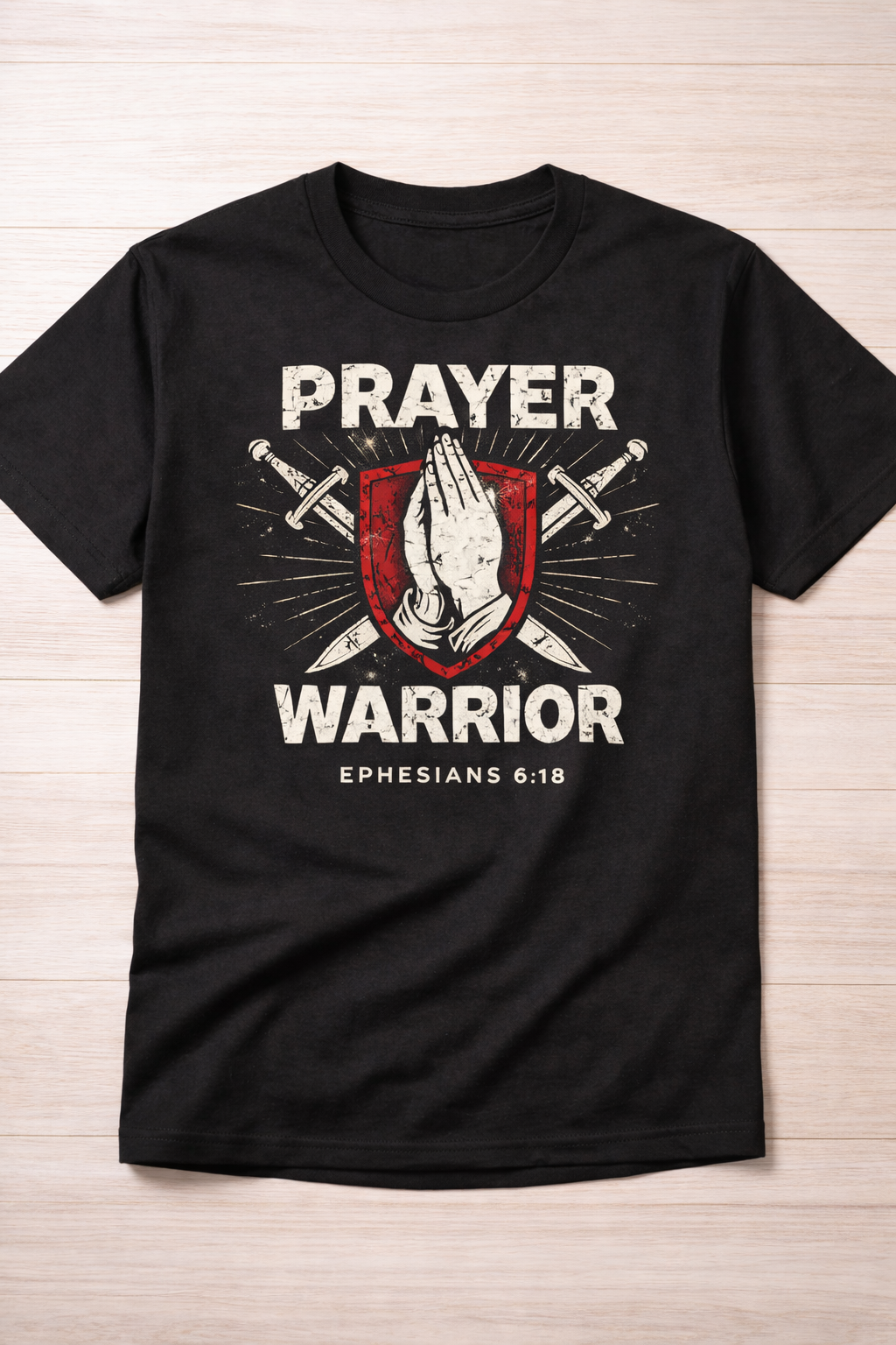 Prayer Warrior Christian T-Shirt – Ephesians 6:18