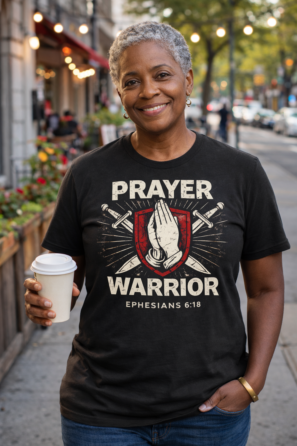 Prayer Warrior Christian T-Shirt – Ephesians 6:18