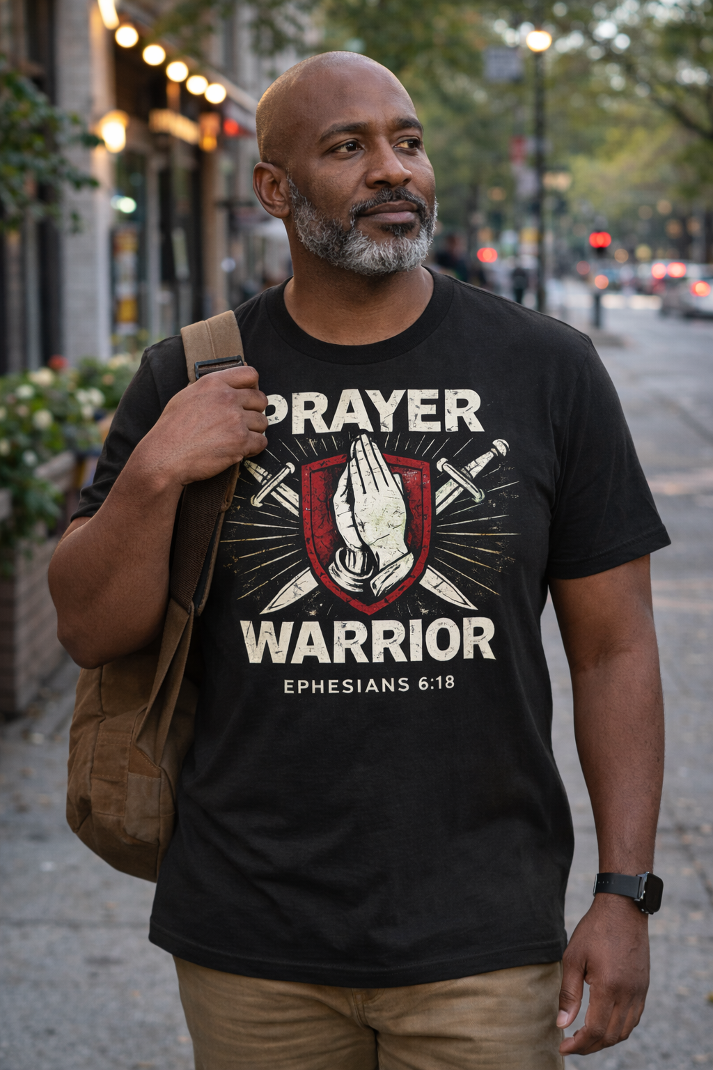 Prayer Warrior Christian T-Shirt – Ephesians 6:18