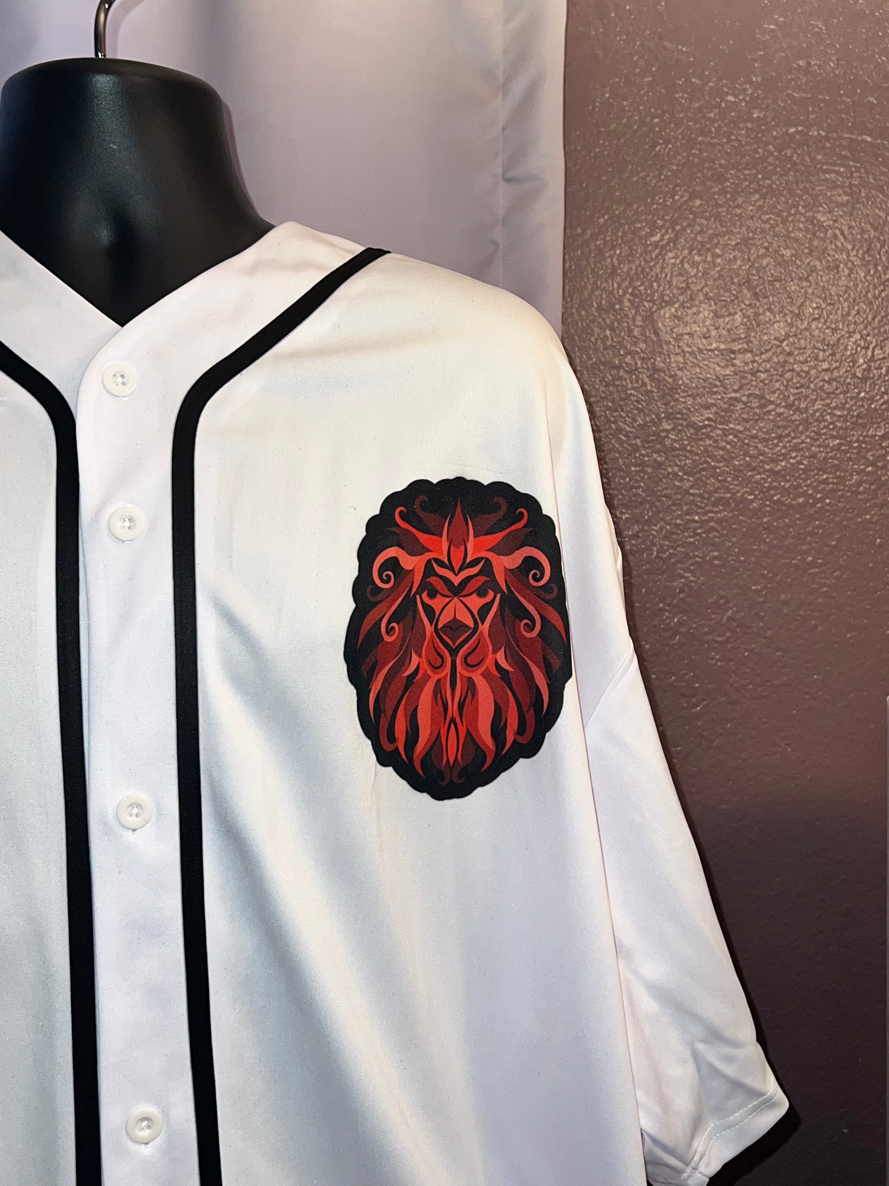 Baseball Button Down Jersey with Custom Zodiac Sign Design