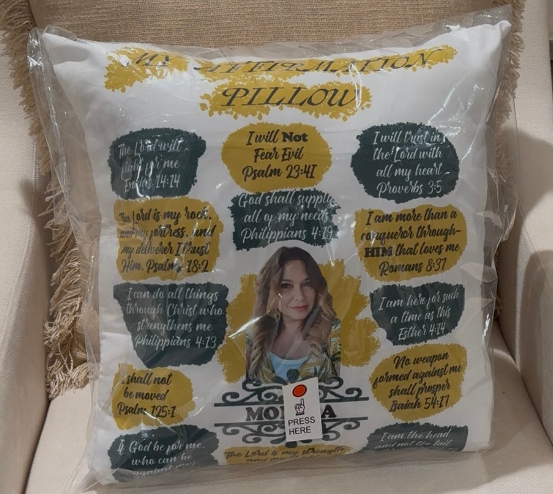 Personalized Music Affirmation Pillow with Custom Audio