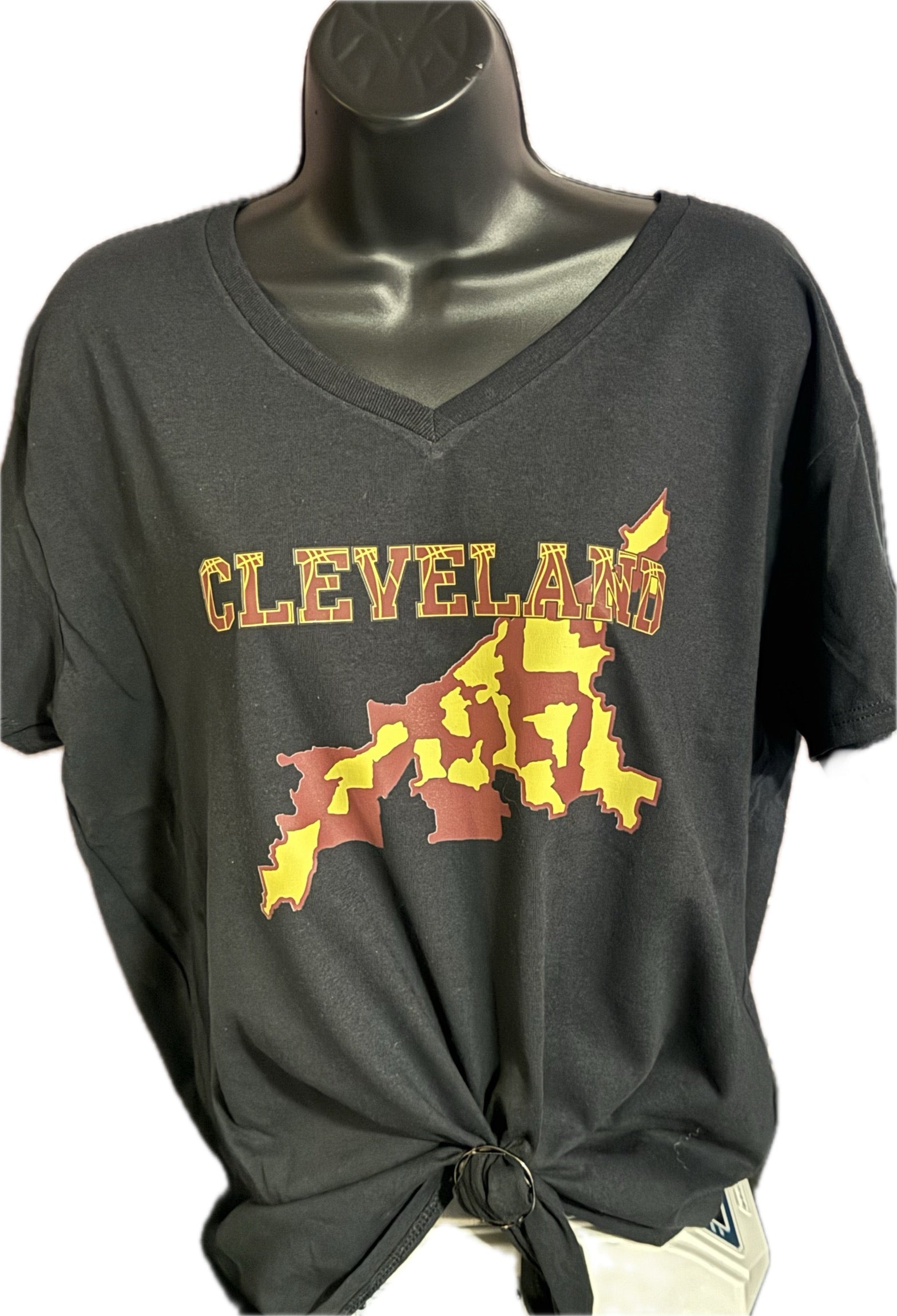 T-Shirt with Cleveland Map Design
