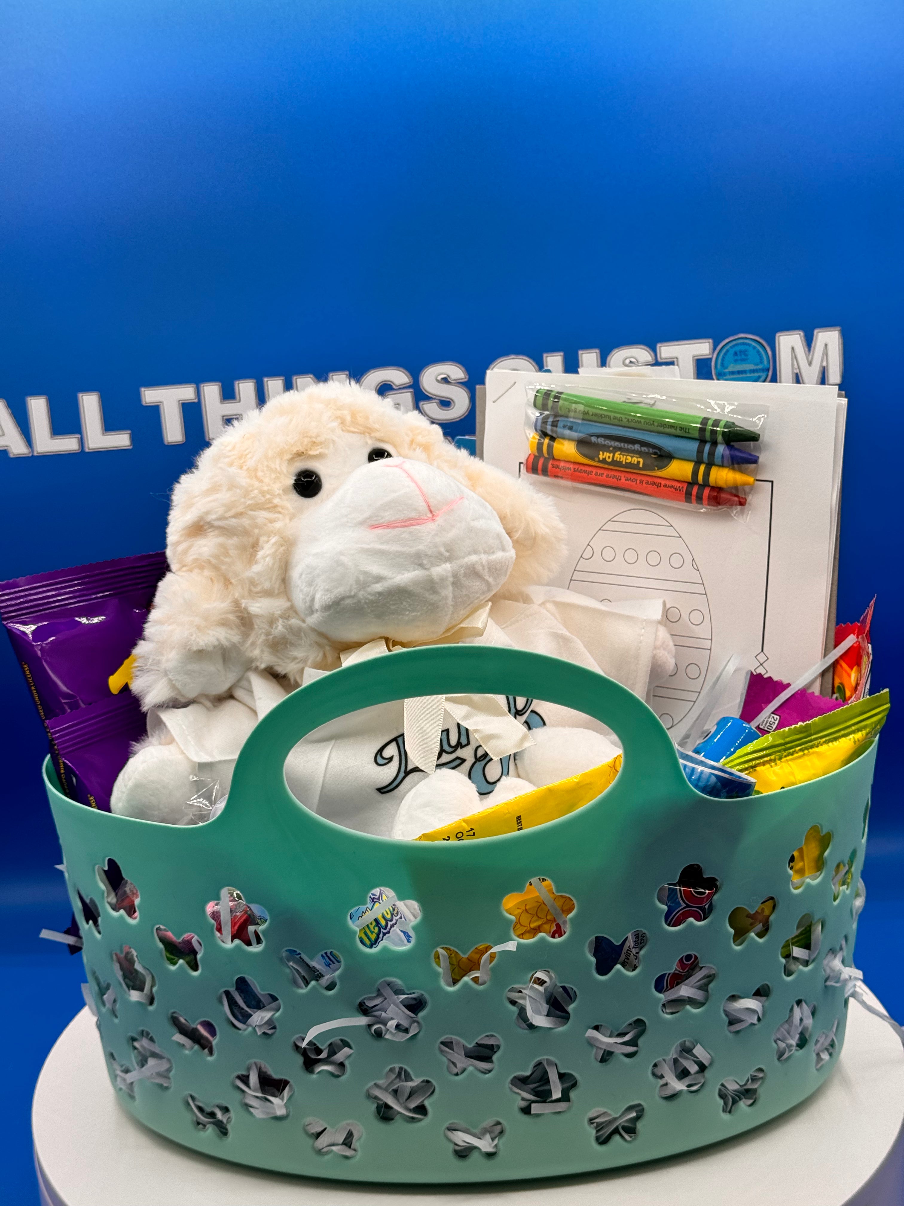 Faith-Filled Easter Basket with Plush Lamb | “Lamb of God” Easter Gift Set