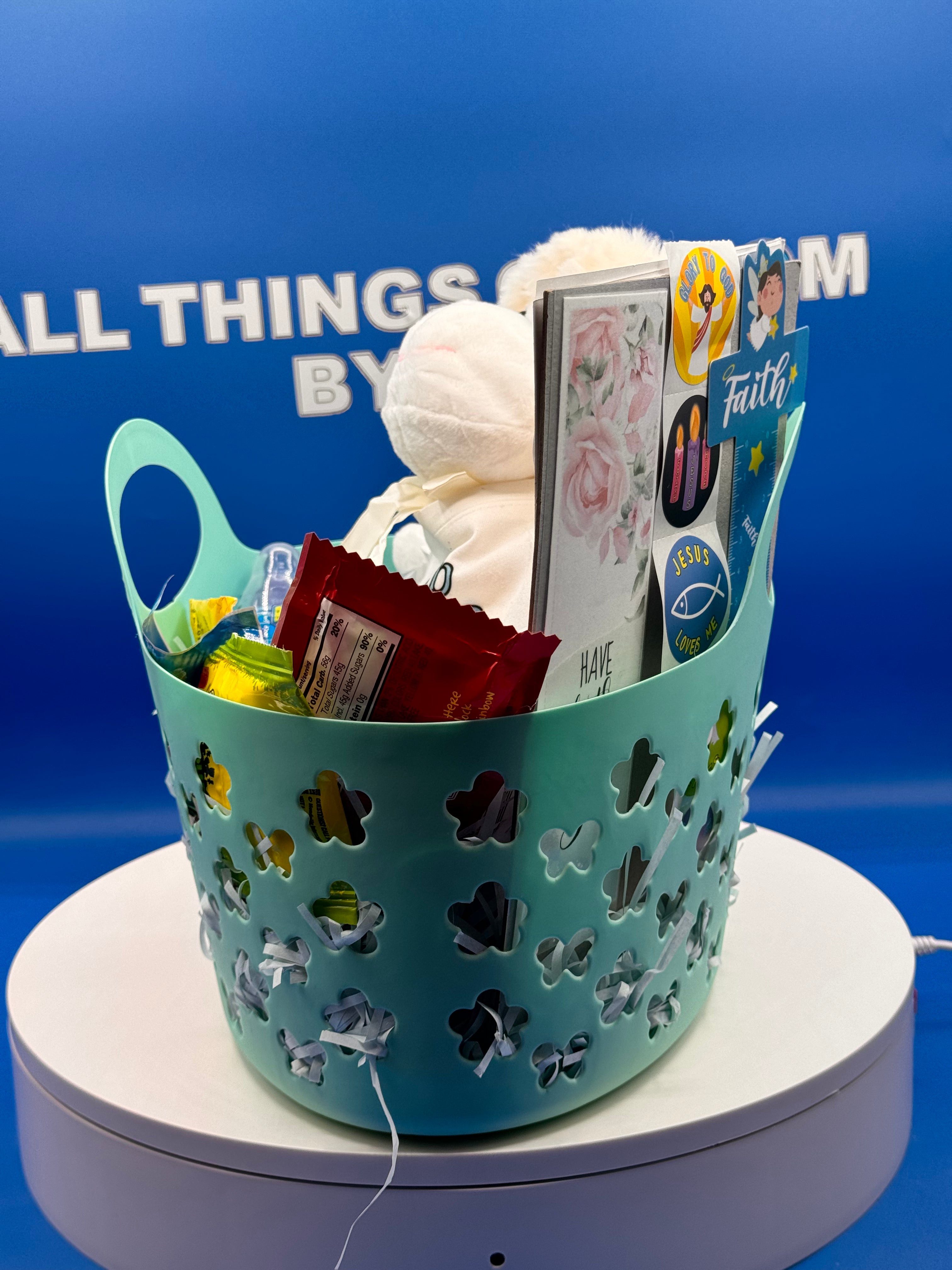 Faith-Filled Easter Basket with Plush Lamb | “Lamb of God” Easter Gift Set