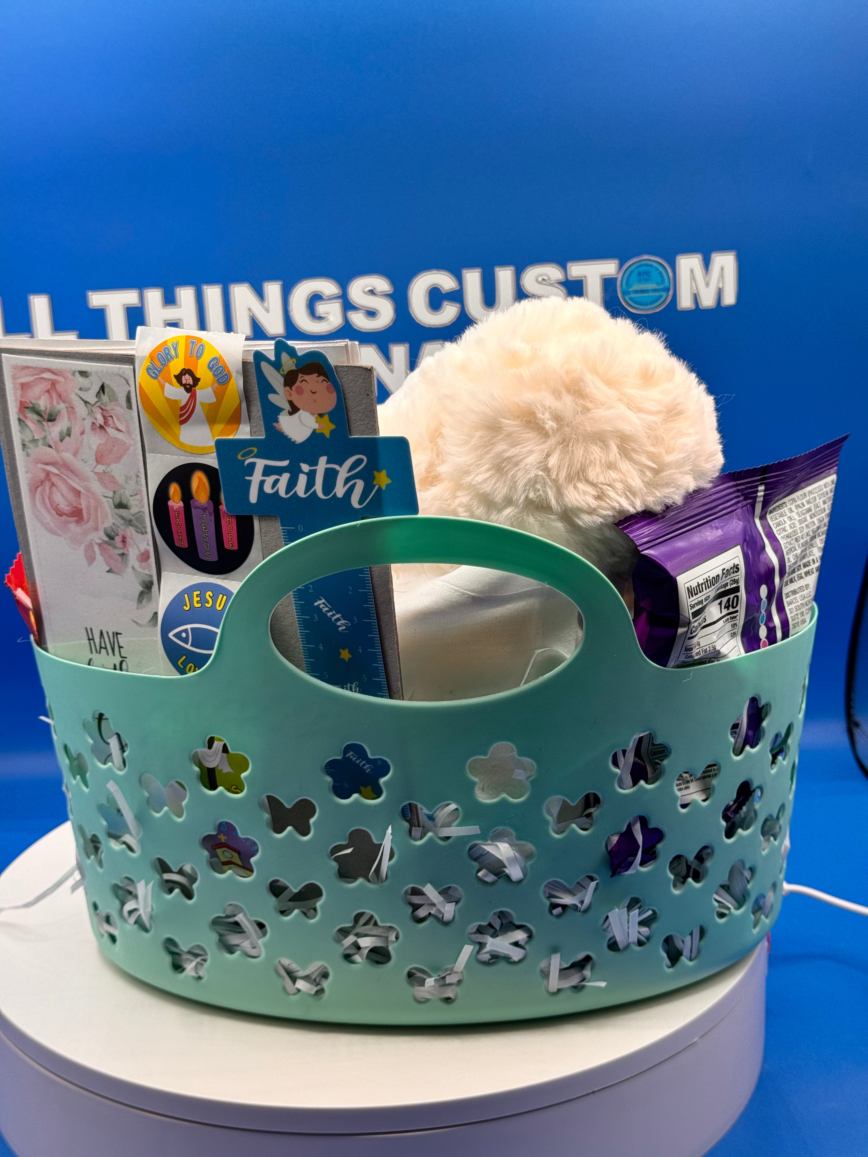 Faith-Filled Easter Basket with Plush Lamb | “Lamb of God” Easter Gift Set