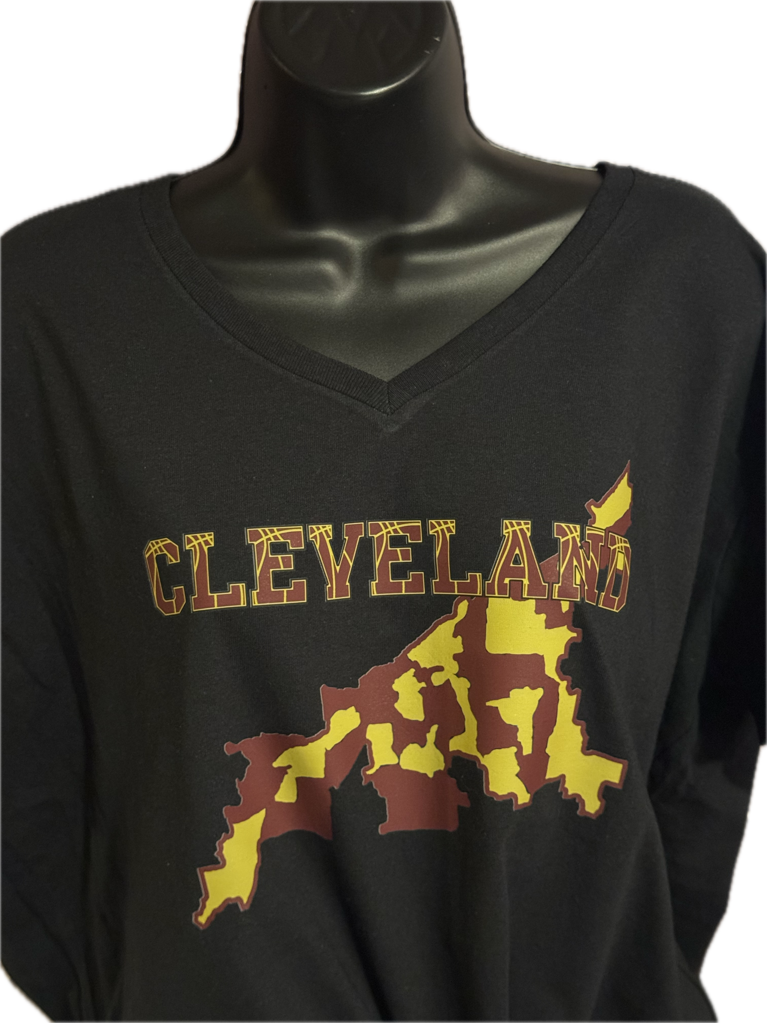 T-Shirt with Cleveland Map Design