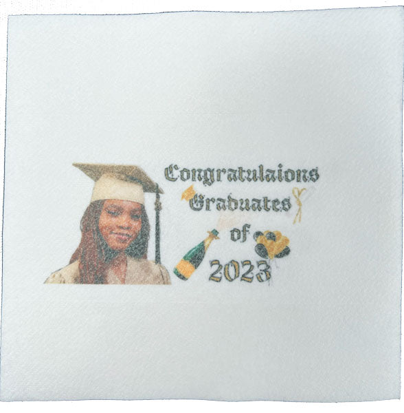 Linen-Feel Napkins with Design for a Graduation