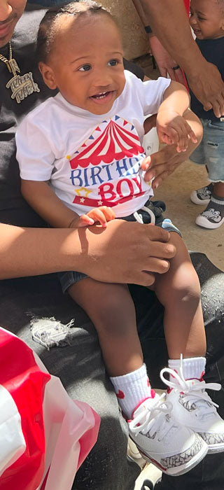 T-shirt with "Birthday Boy Tent" Design