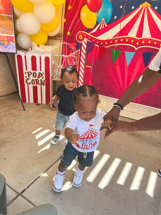 T-shirt with "Birthday Boy Tent" Design