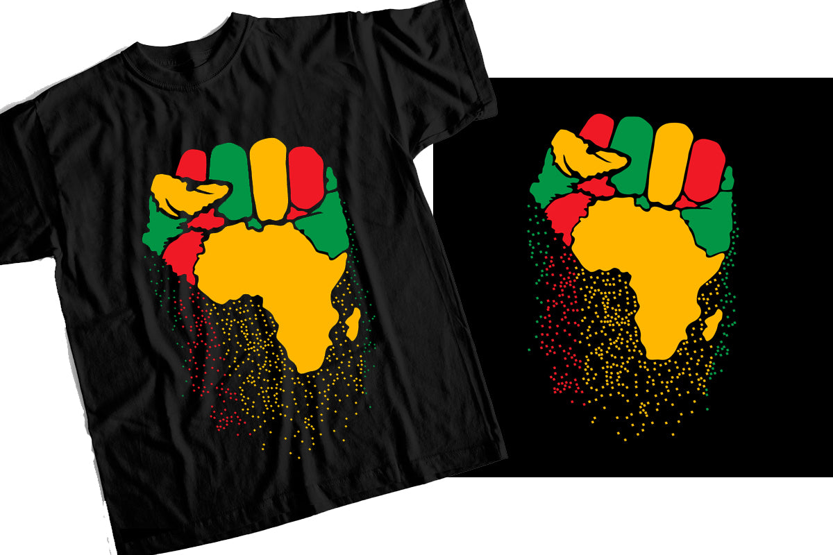 T-Shirt with Africa Country Fist Design