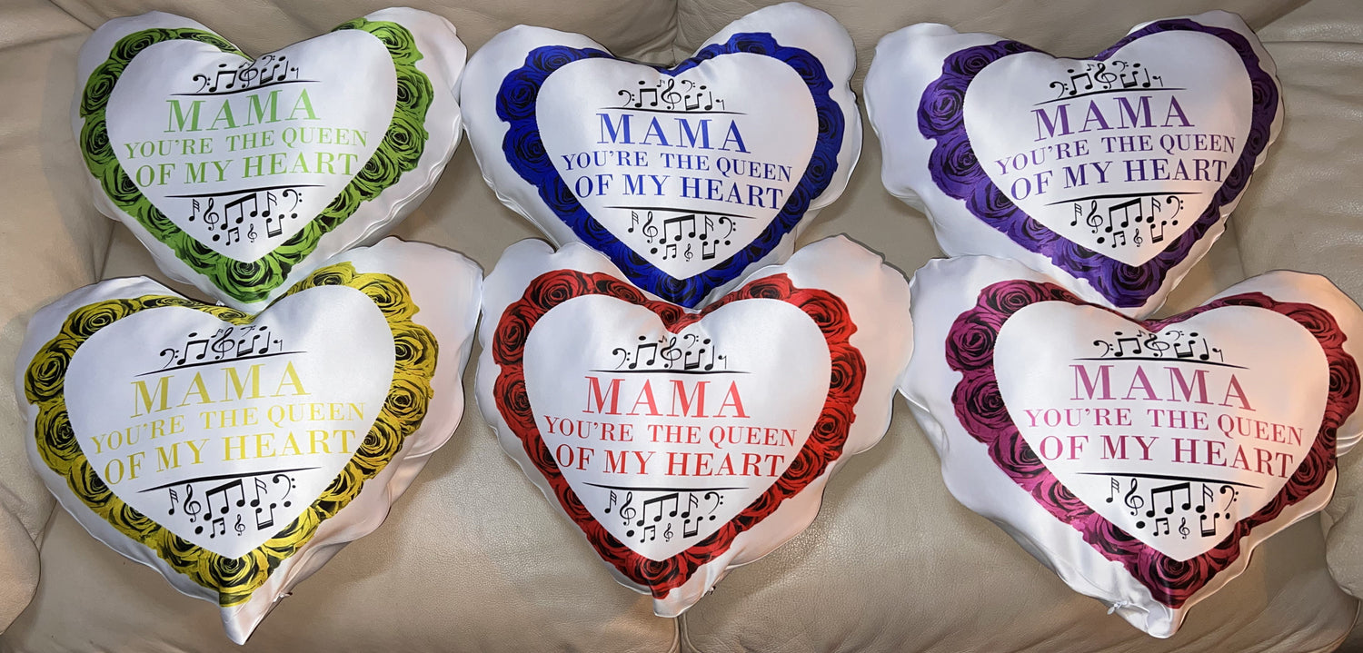 Musical Heart Shaped Pillow "Mama You&