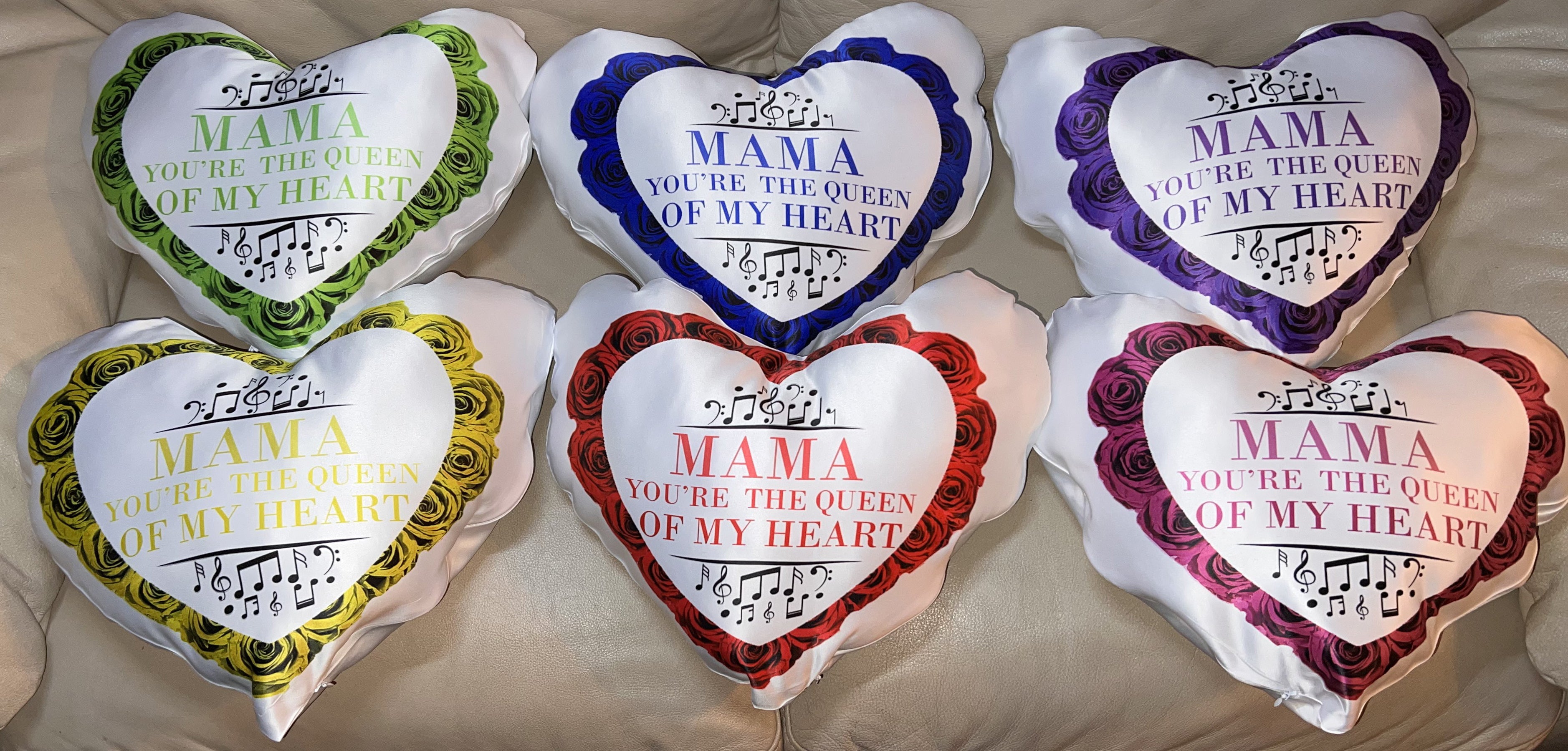 Musical Heart Shaped Pillow "Mama You&