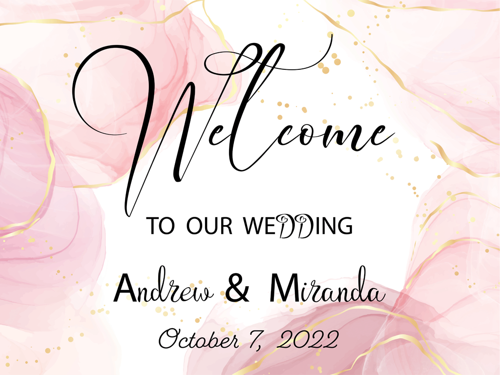 This Beautiful sign will make your wedding be almost as beautiful as the bride. They come in several differnt sizes.