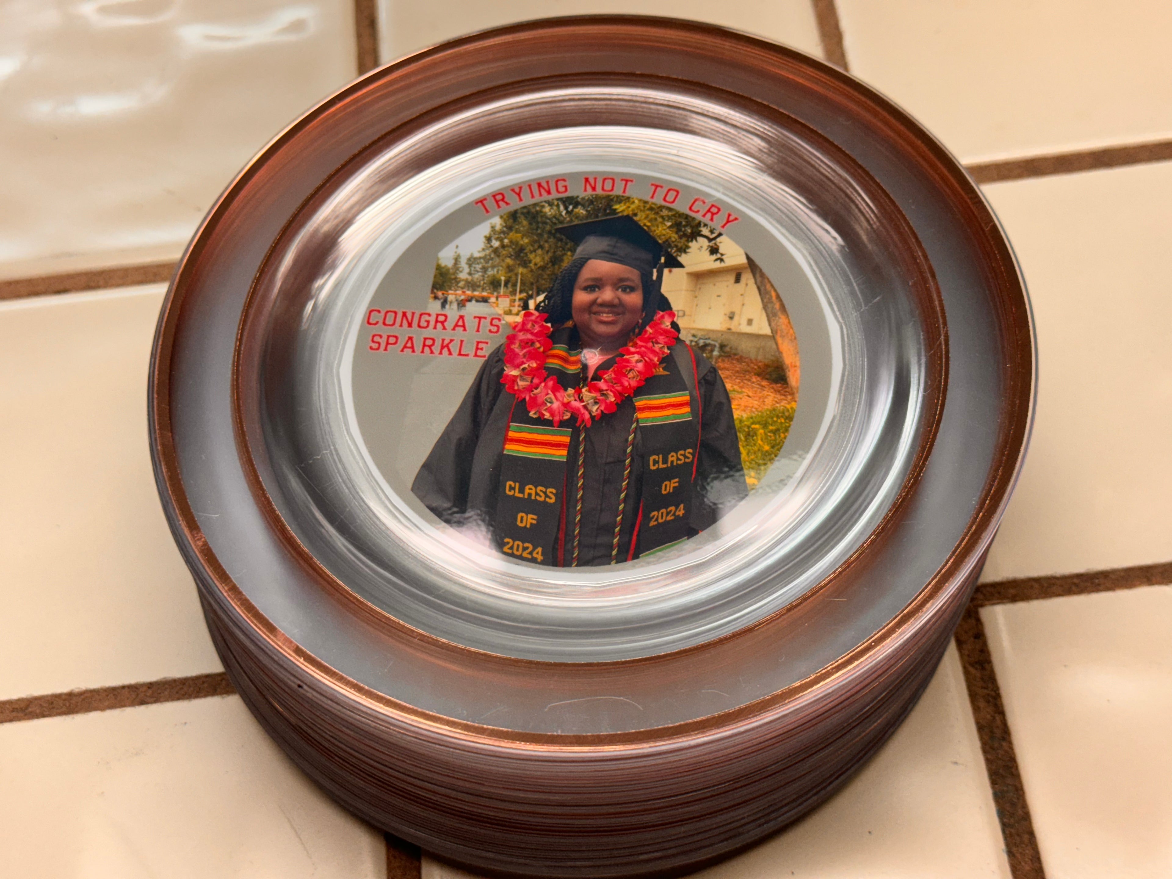 Custom Graduation Clear Plastic Plates