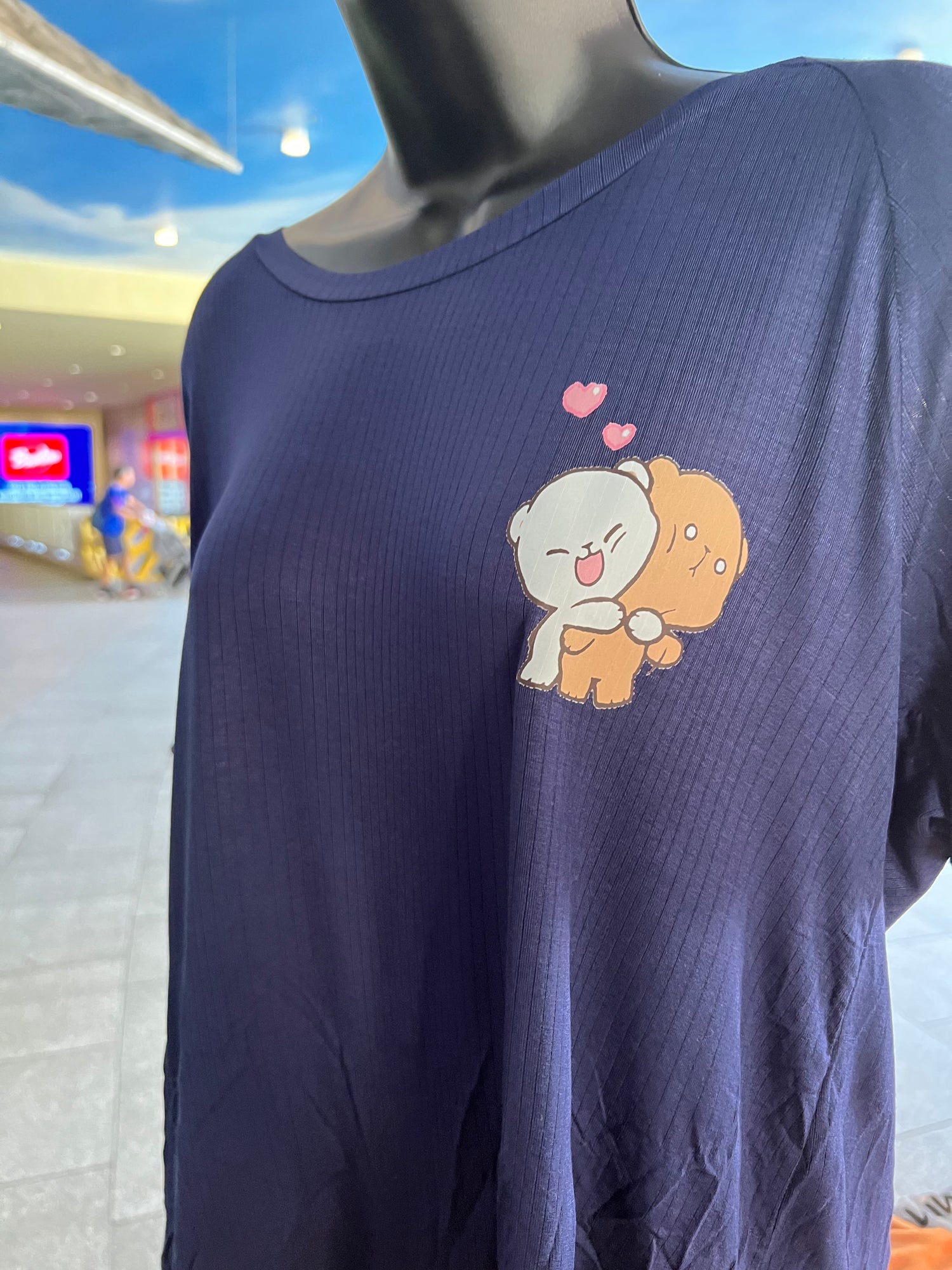 T-shirt with Hugging Teddy Bears Graphic Design