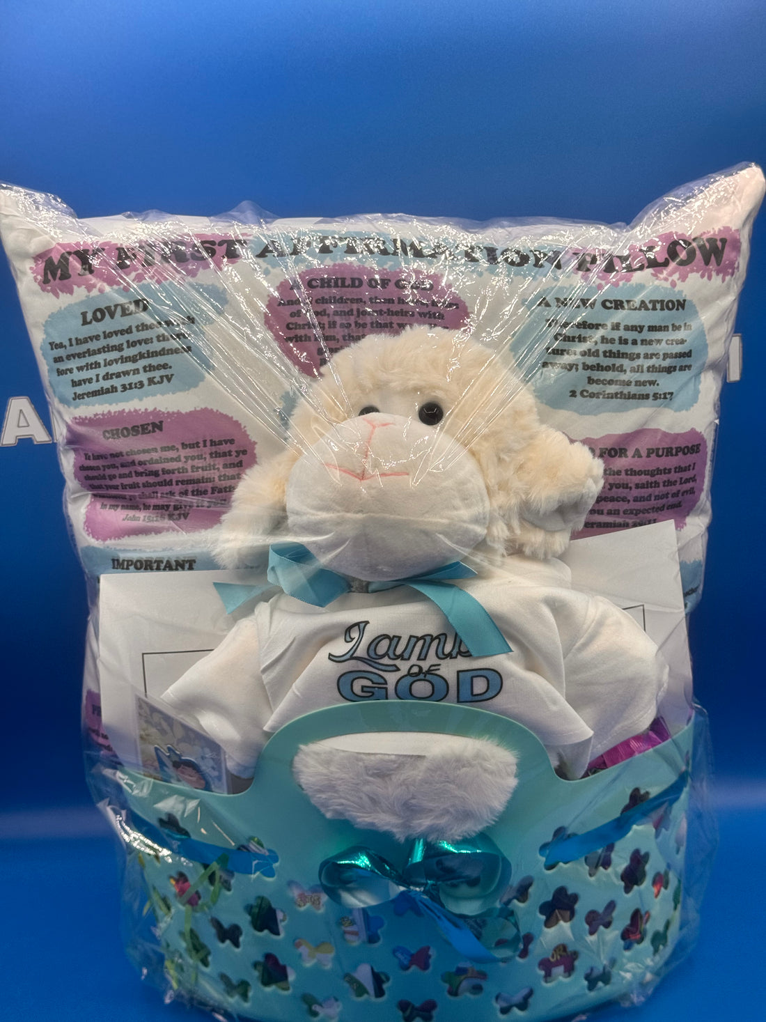 Easter Basket with My First Affirmation Pillow (Religious)