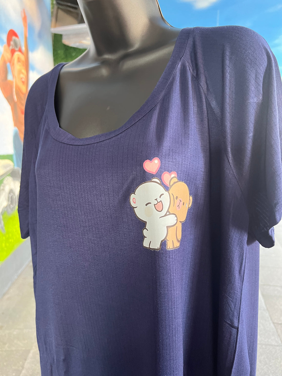 T-shirt with Hugging Teddy Bears Graphic Design