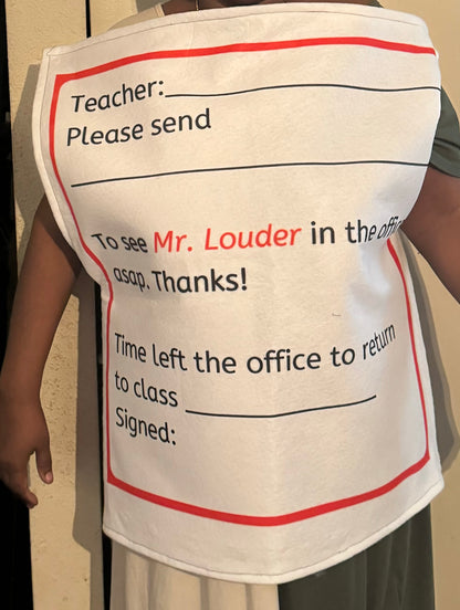 Teacher Hall Pass Costume