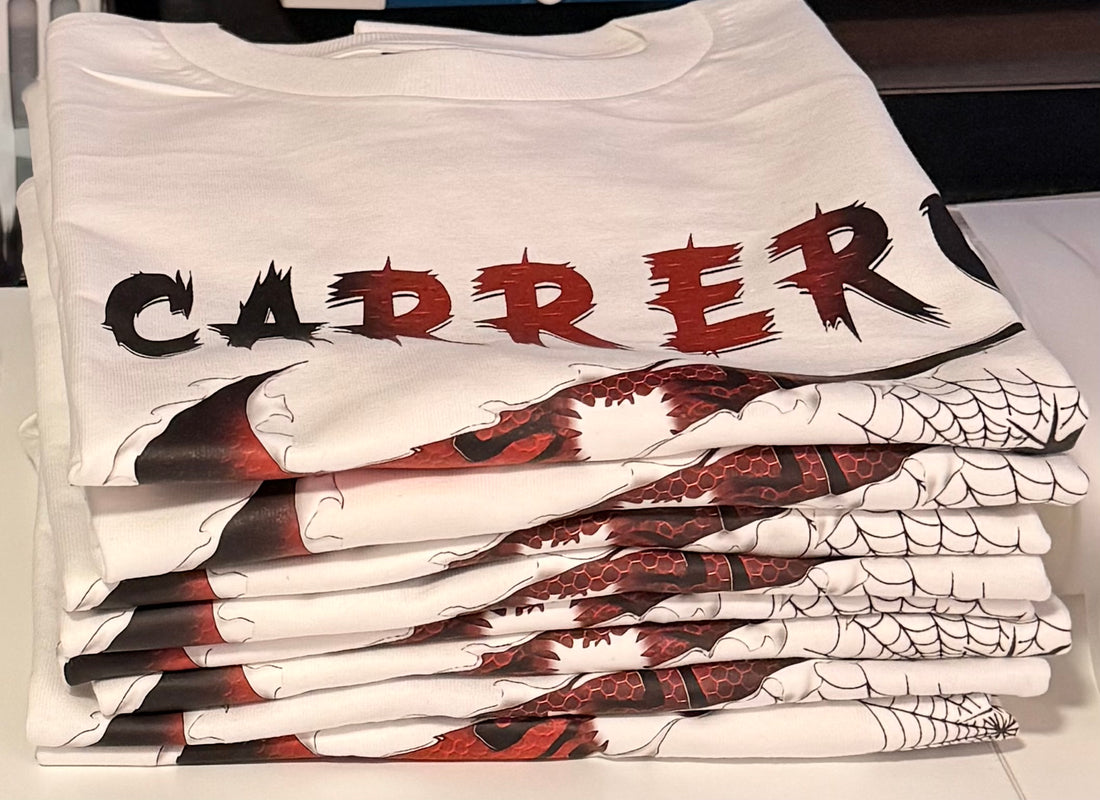 T-Shirt with "last name, swoosh, Just Did It" Graphic Design