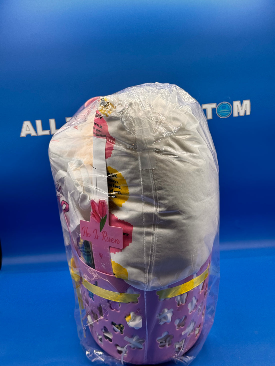 Easter Basket with My First Affirmation Pillow and Kid Tumbler (Religious)