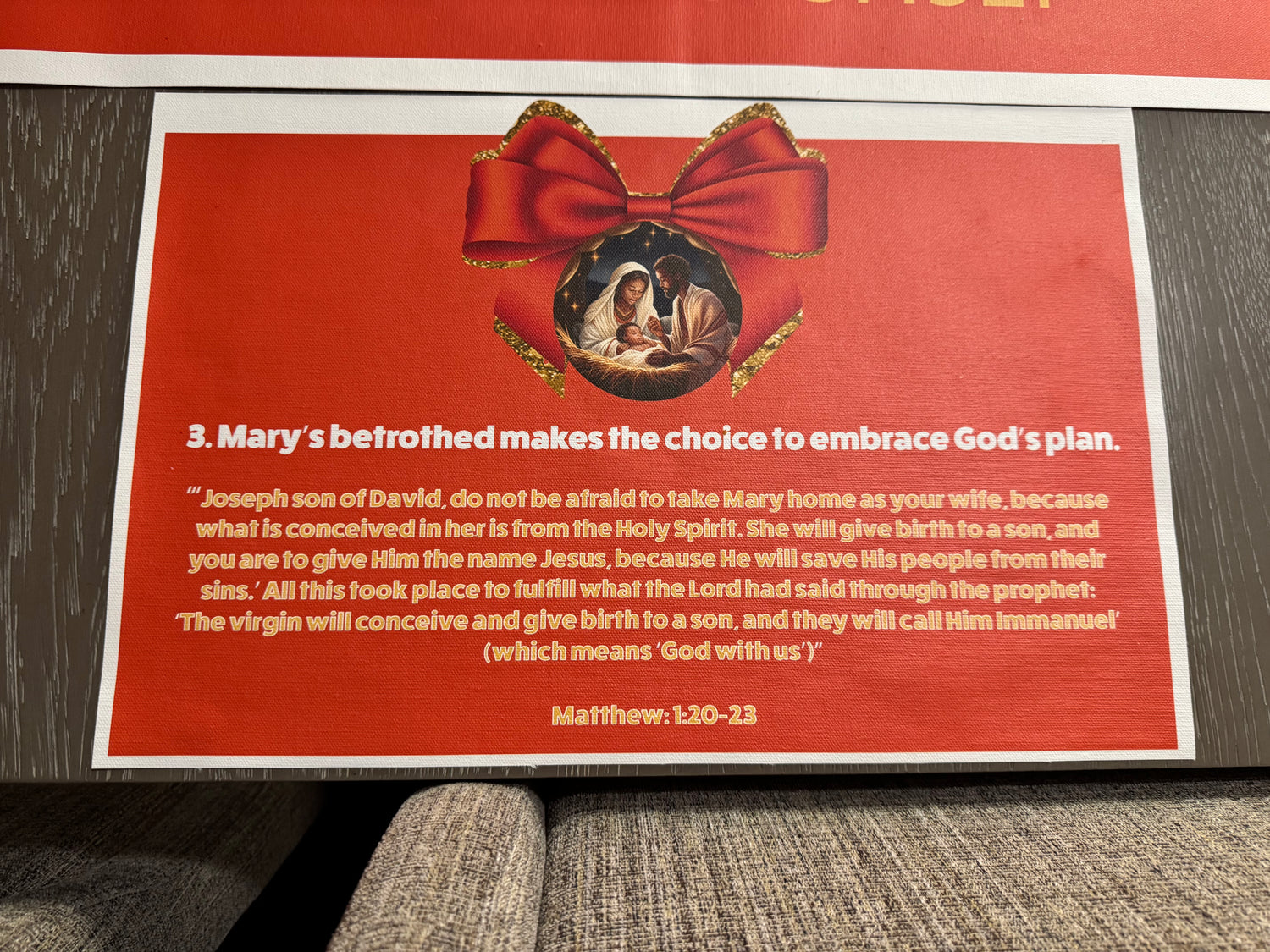 “Jesus Is the Reason for the Season” Premium Canvas Table Runner &amp; Story Placemat Set