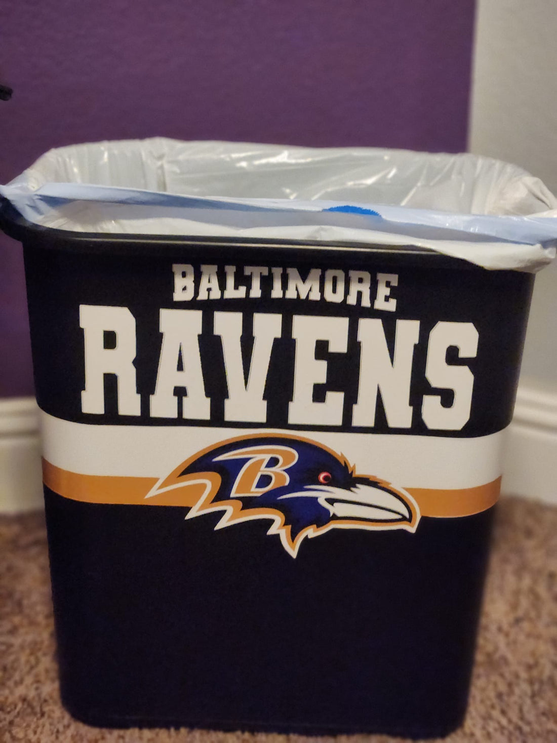 Customizable Baltimore Ravens 7-Gallon Wastebasket Space-Saving Trash Can