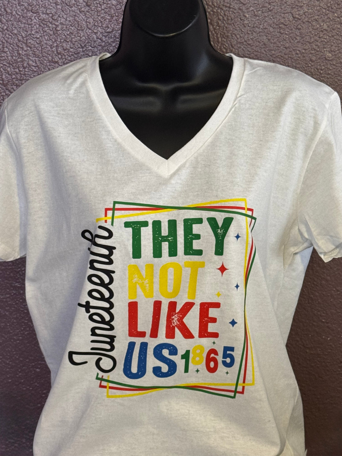 They Not Like Us” Juneteenth 1865 V-Neck Tee