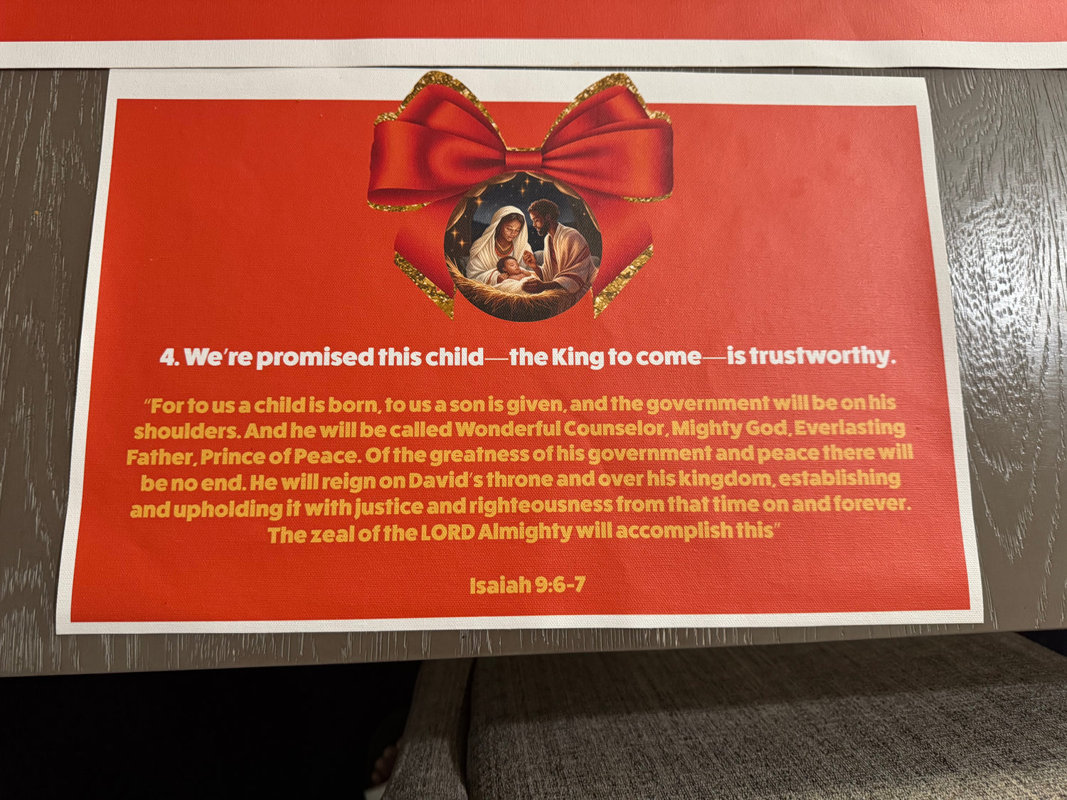 “Jesus Is the Reason for the Season” Premium Canvas Table Runner &amp; Story Placemat Set