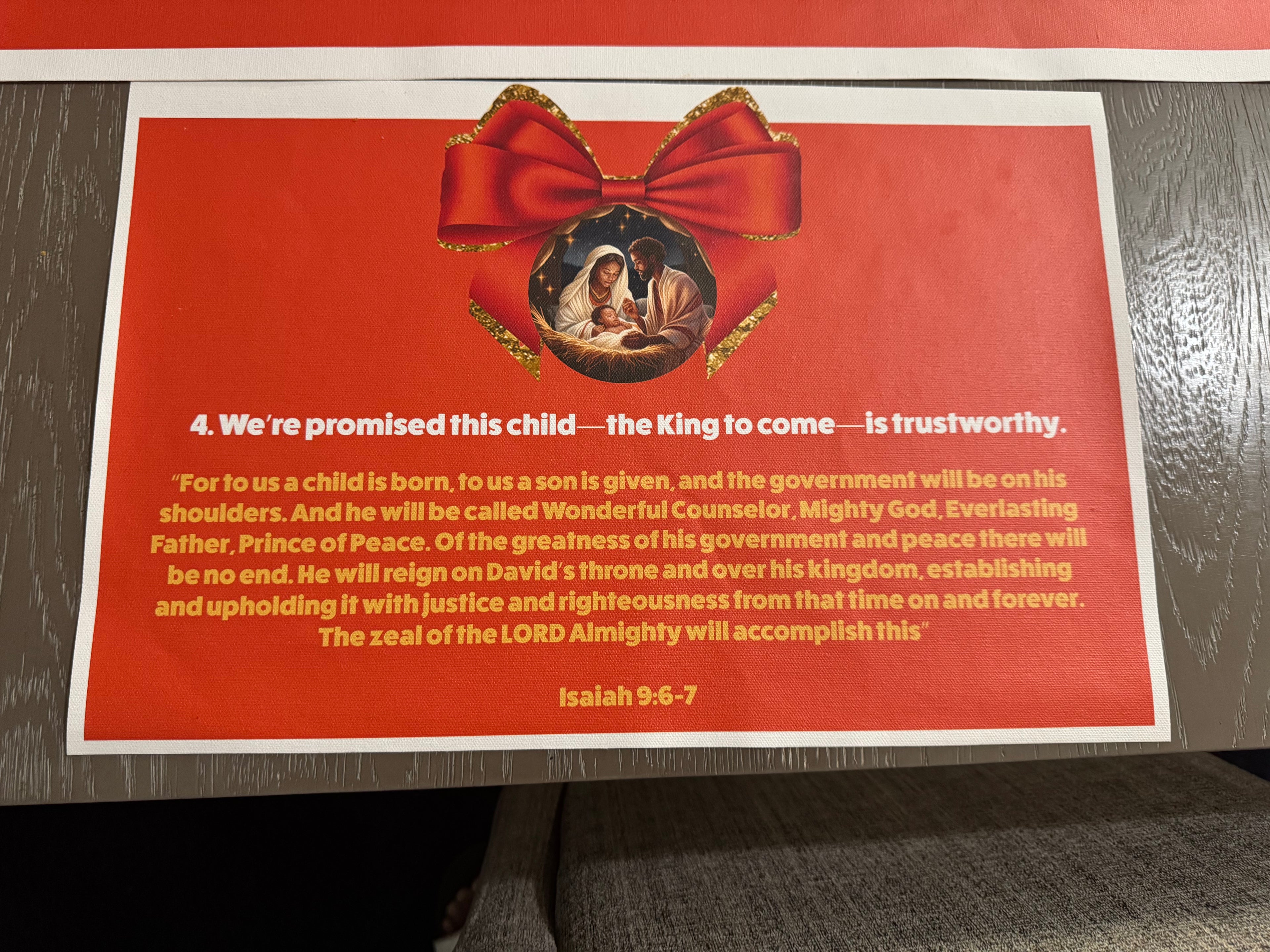 “Jesus Is the Reason for the Season” Premium Canvas Table Runner &amp; Story Placemat Set