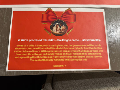 “Jesus Is the Reason for the Season” Premium Canvas Table Runner &amp; Story Placemat Set