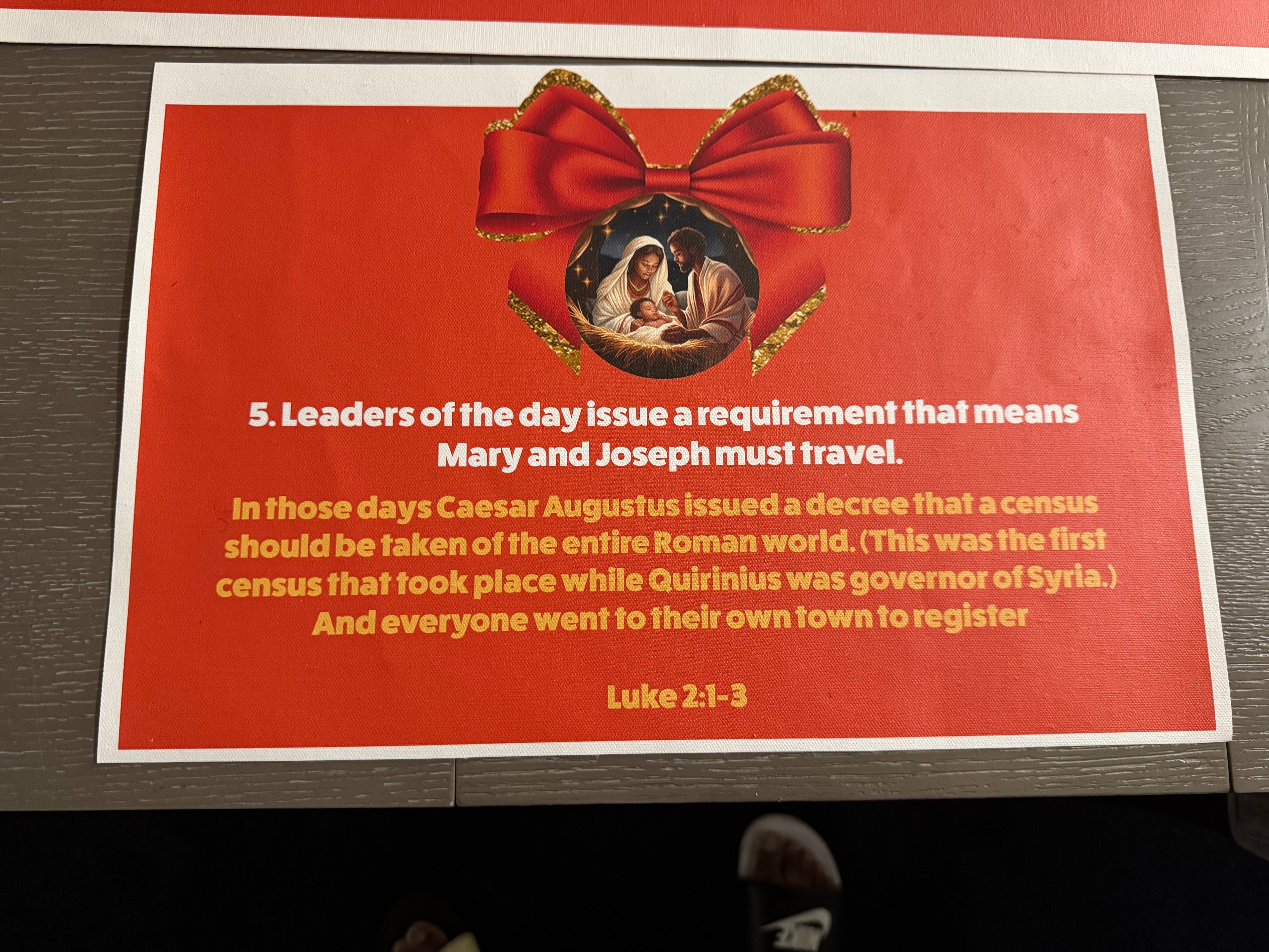 “Jesus Is the Reason for the Season” Premium Canvas Table Runner &amp; Story Placemat Set